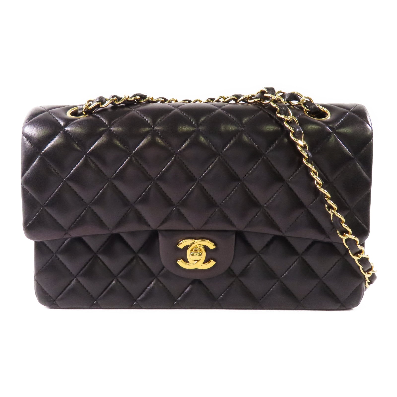 CHANEL 羊皮皮革Classic 25金扣鏈帶肩背袋