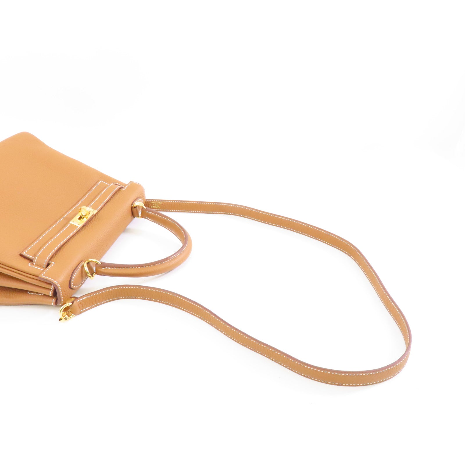 HERMES 【激減優惠】Togo皮革Kelly 25金扣手挽肩背兩用袋Gold啡色