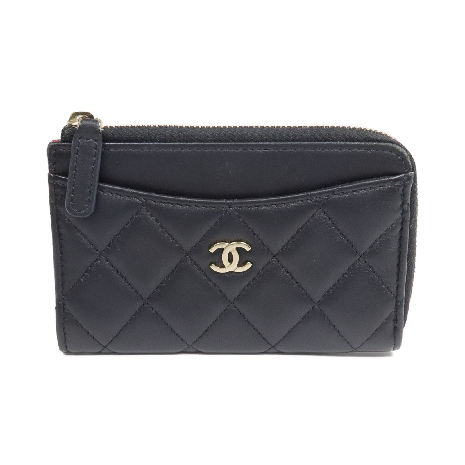 CHANEL 羊皮皮革Wallet金扣錢包