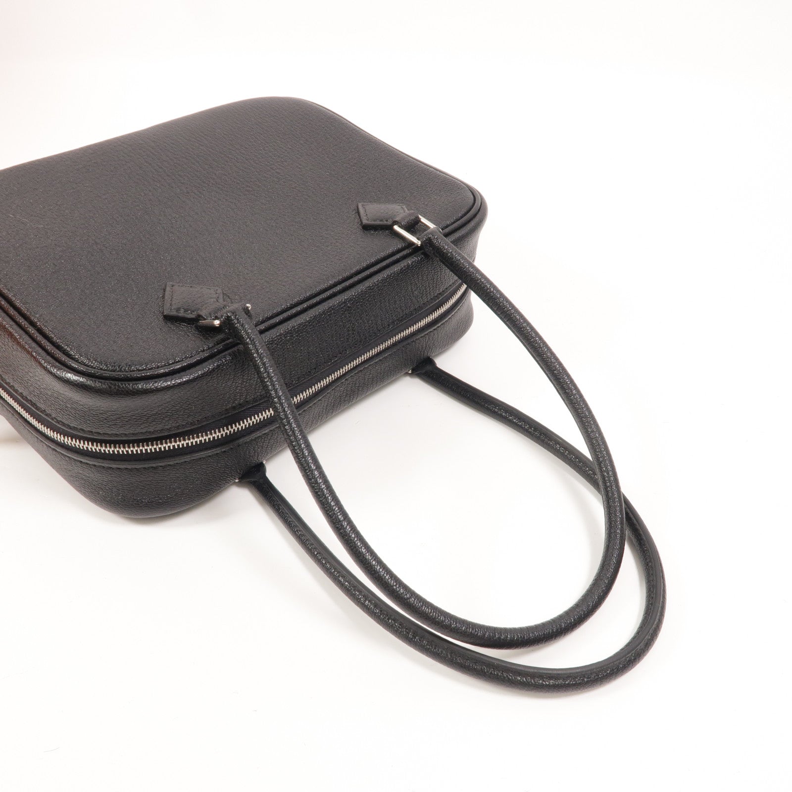 HERMES Chevre皮革Mini Plume手挽袋Noir