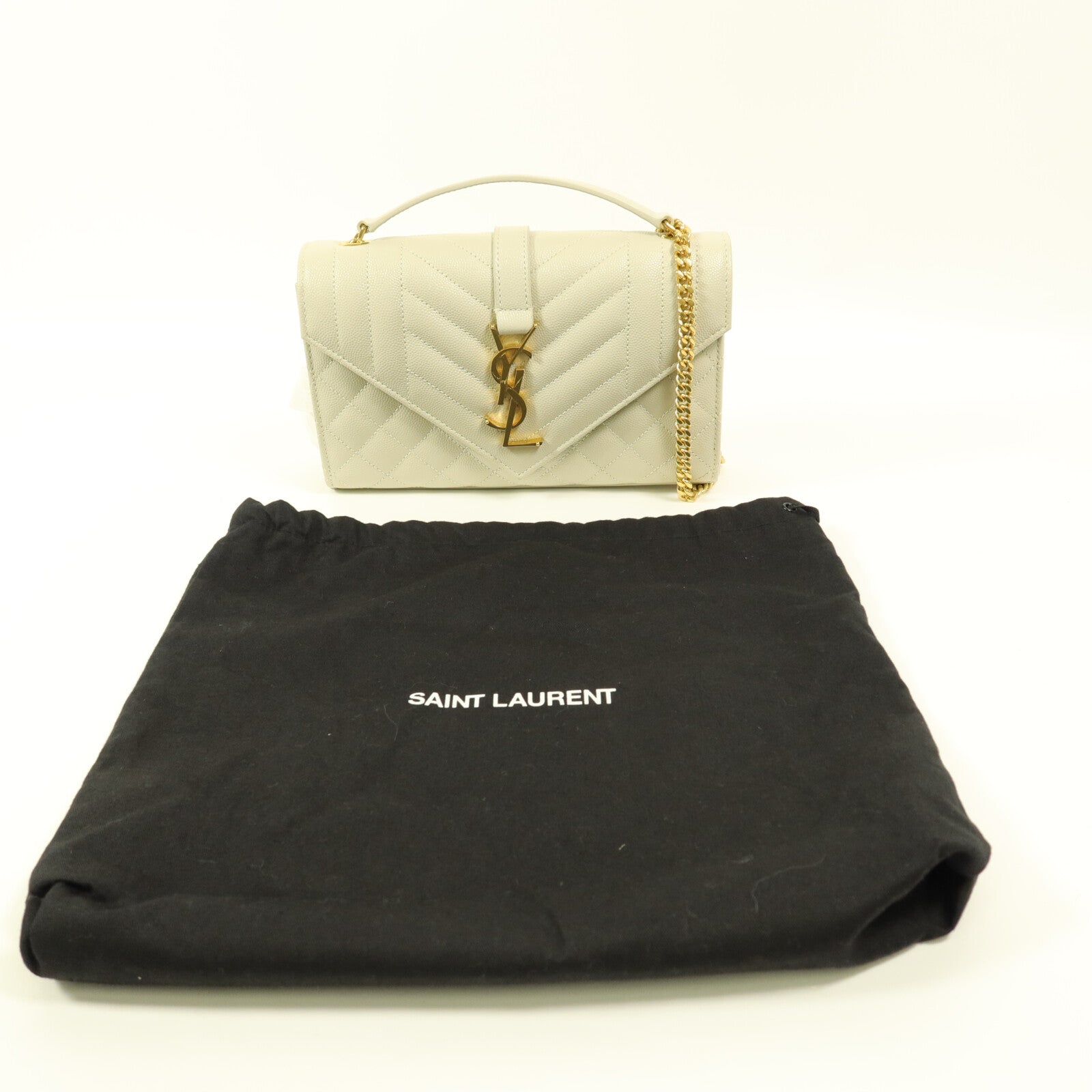 SAINT LAURENT 牛皮皮革Envelope Small鏈帶肩背袋