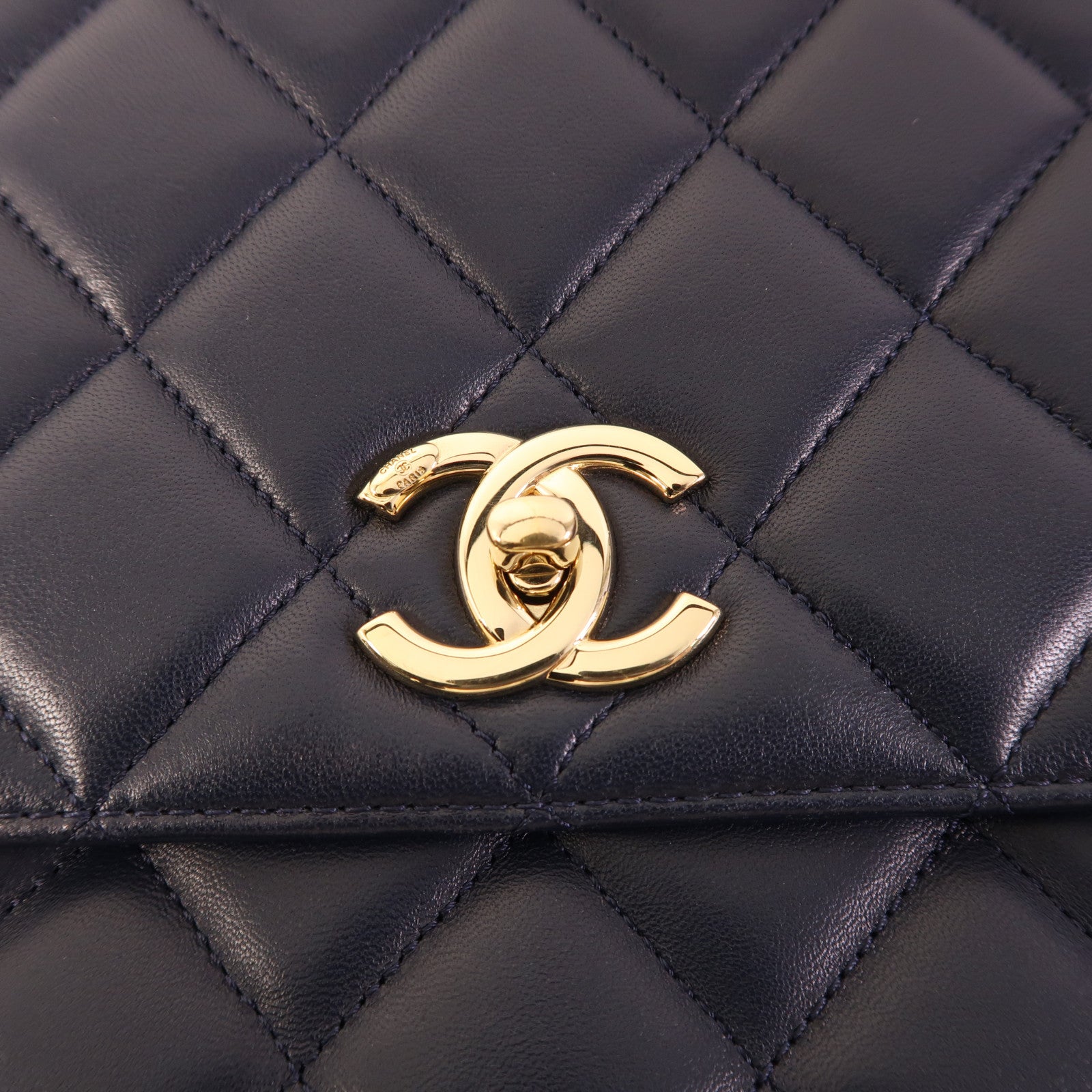 CHANEL 羊皮皮革Large Trendy CC Bag金扣鏈帶手挽肩背兩用袋