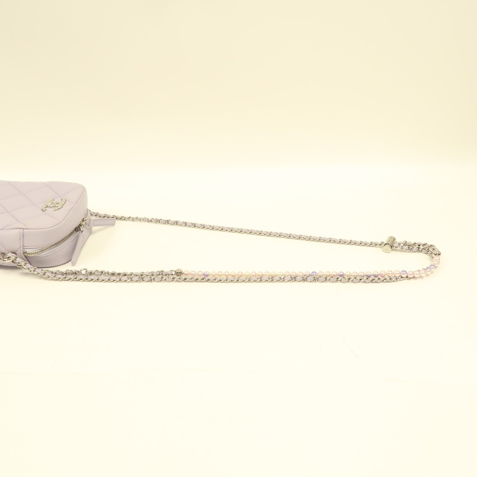 CHANEL 【激減優惠】菱格羊皮皮革Chain Shoulder銀扣鏈帶肩背袋紫色