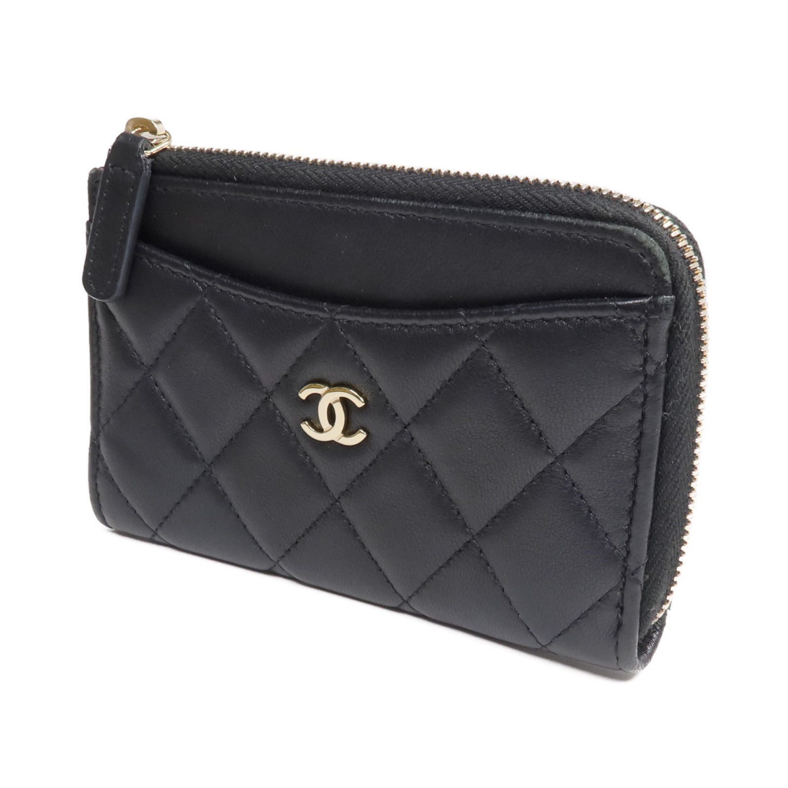 CHANEL 羊皮皮革Wallet金扣錢包