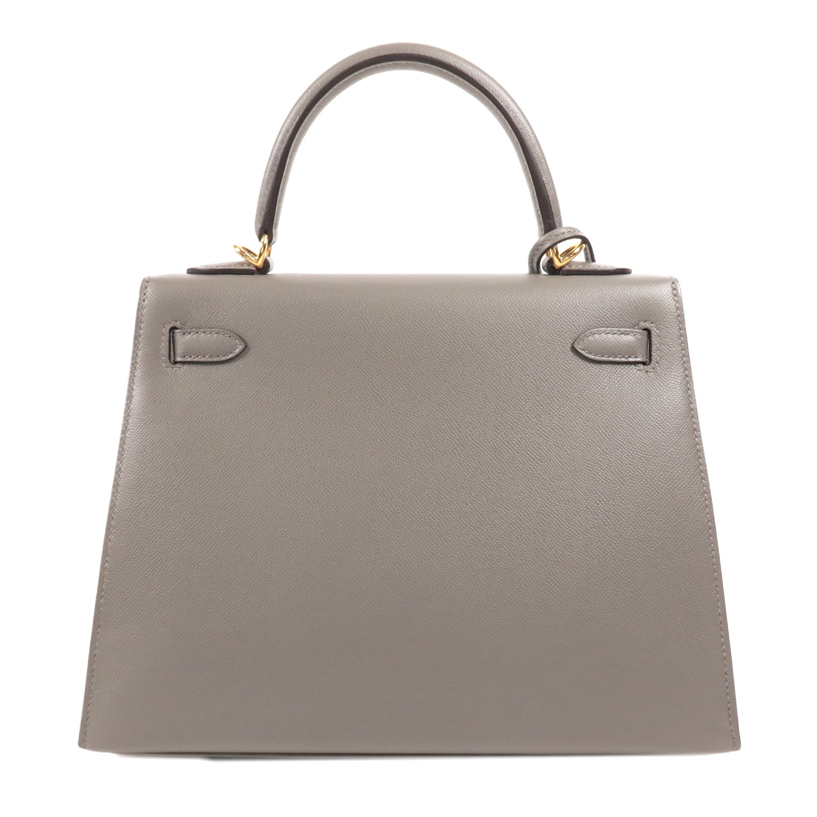 HERMES Madame皮革Kelly 25金扣手挽肩背兩用袋Gris Meyer