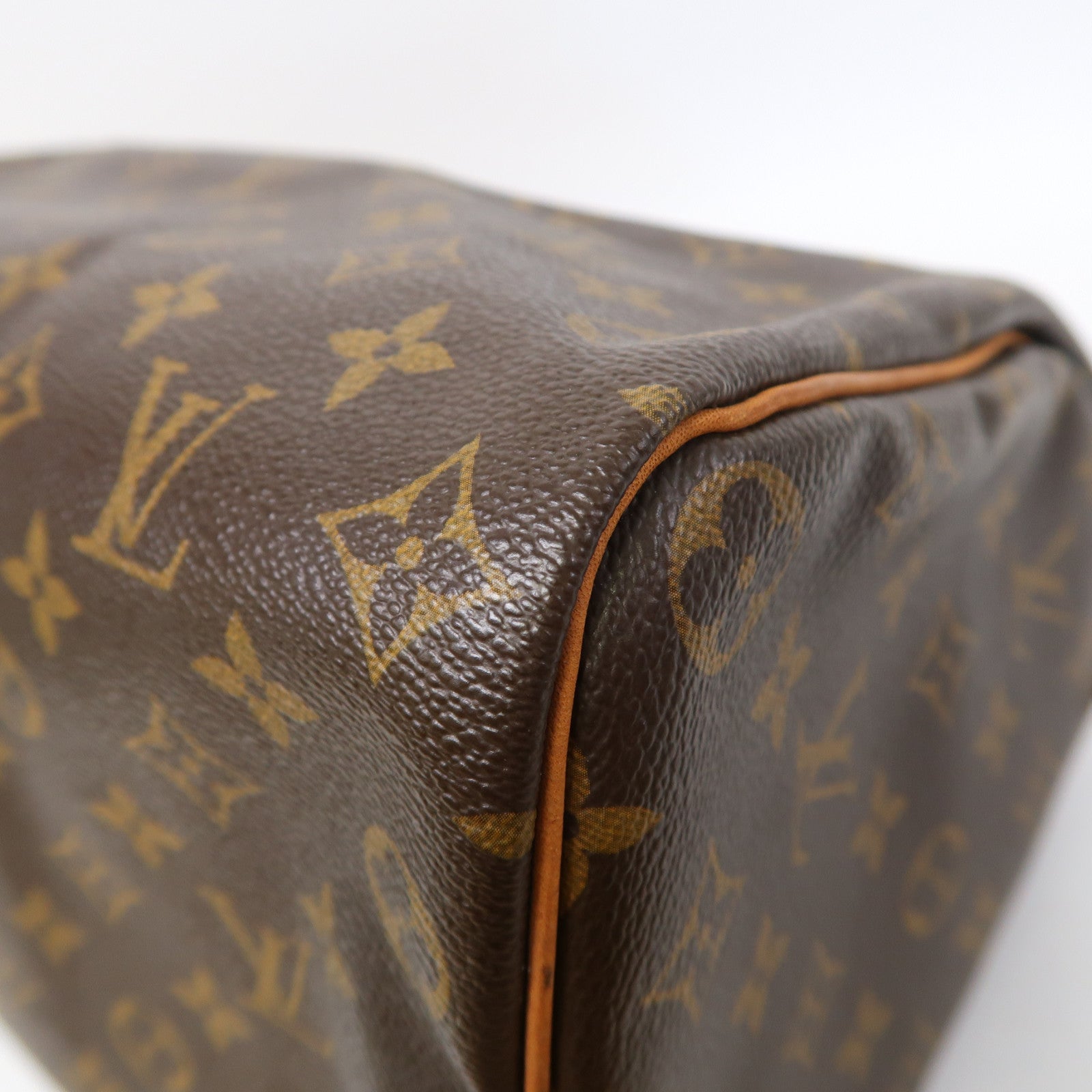 LOUIS VUITTON Monogram Speedy 35金扣手挽袋啡色