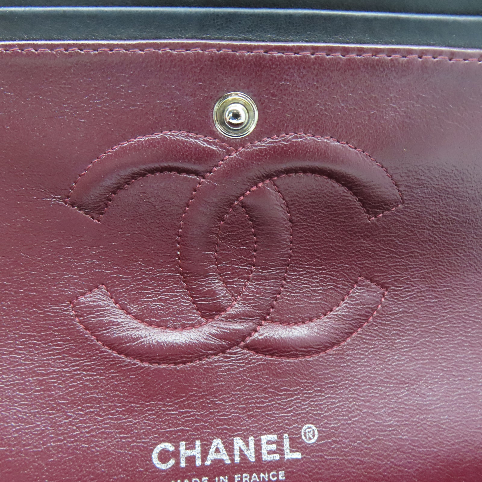 CHANEL 【清倉大減價】菱格羊皮皮革Classic銀扣鏈帶肩背袋黑色