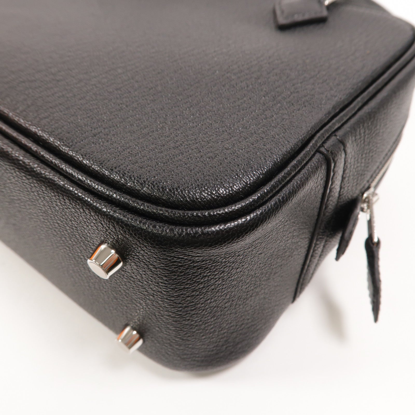 HERMES Chevre皮革Mini Plume手挽袋Noir