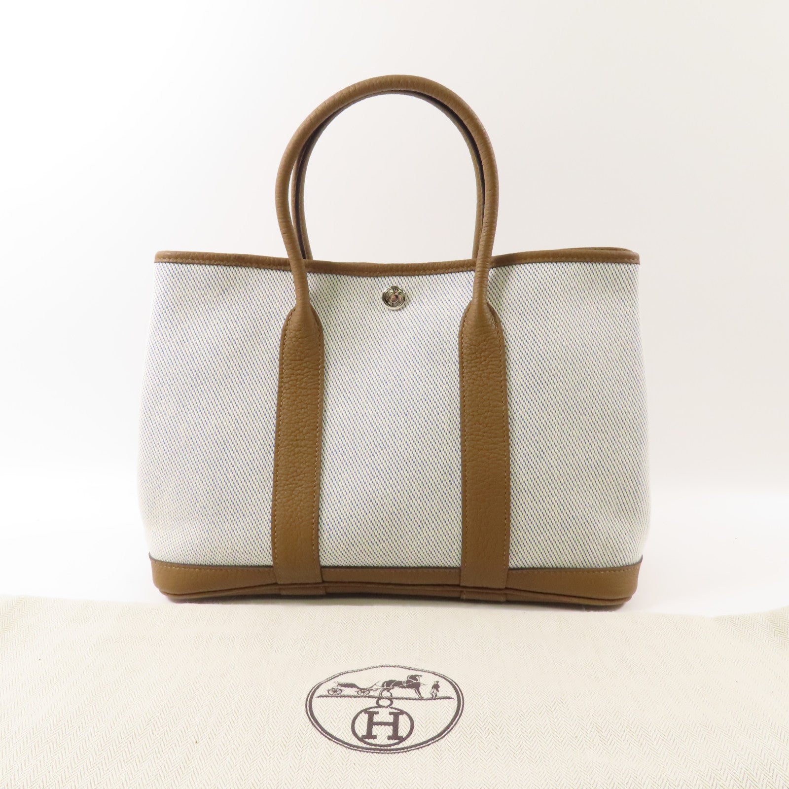 HERMES 帆布Garden Party TPM手挽袋Alezan