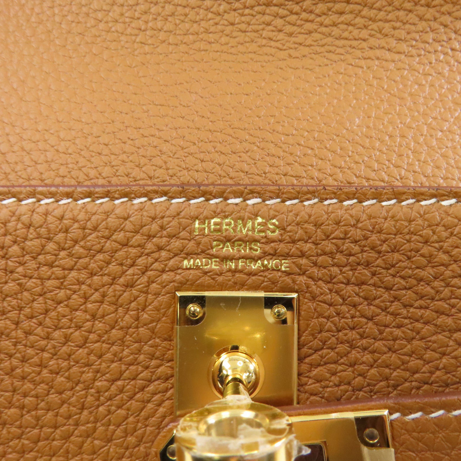 HERMES 【激減優惠】Togo皮革Kelly 25金扣手挽肩背兩用袋Gold啡色