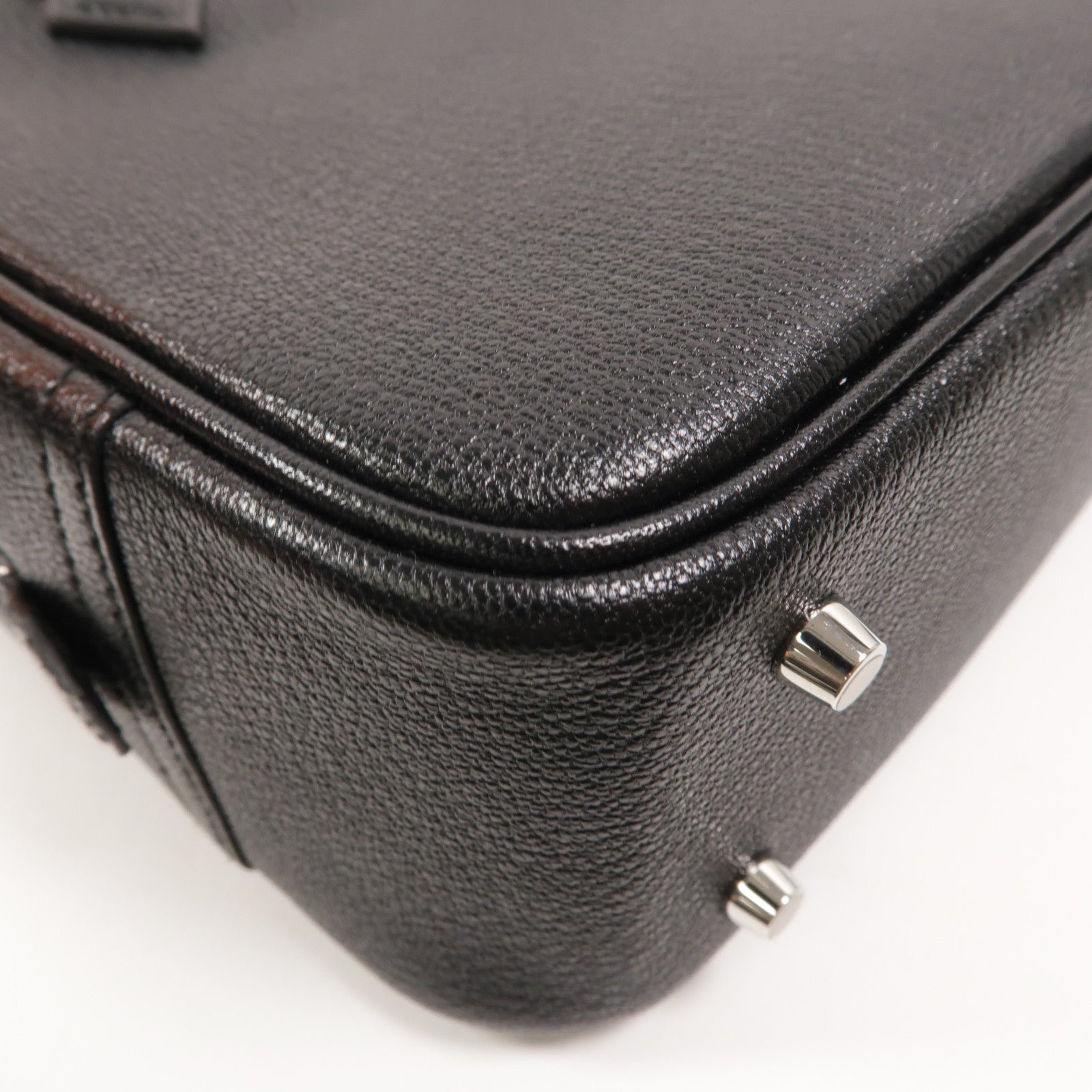 HERMES Chevre皮革Mini Plume手挽袋Noir