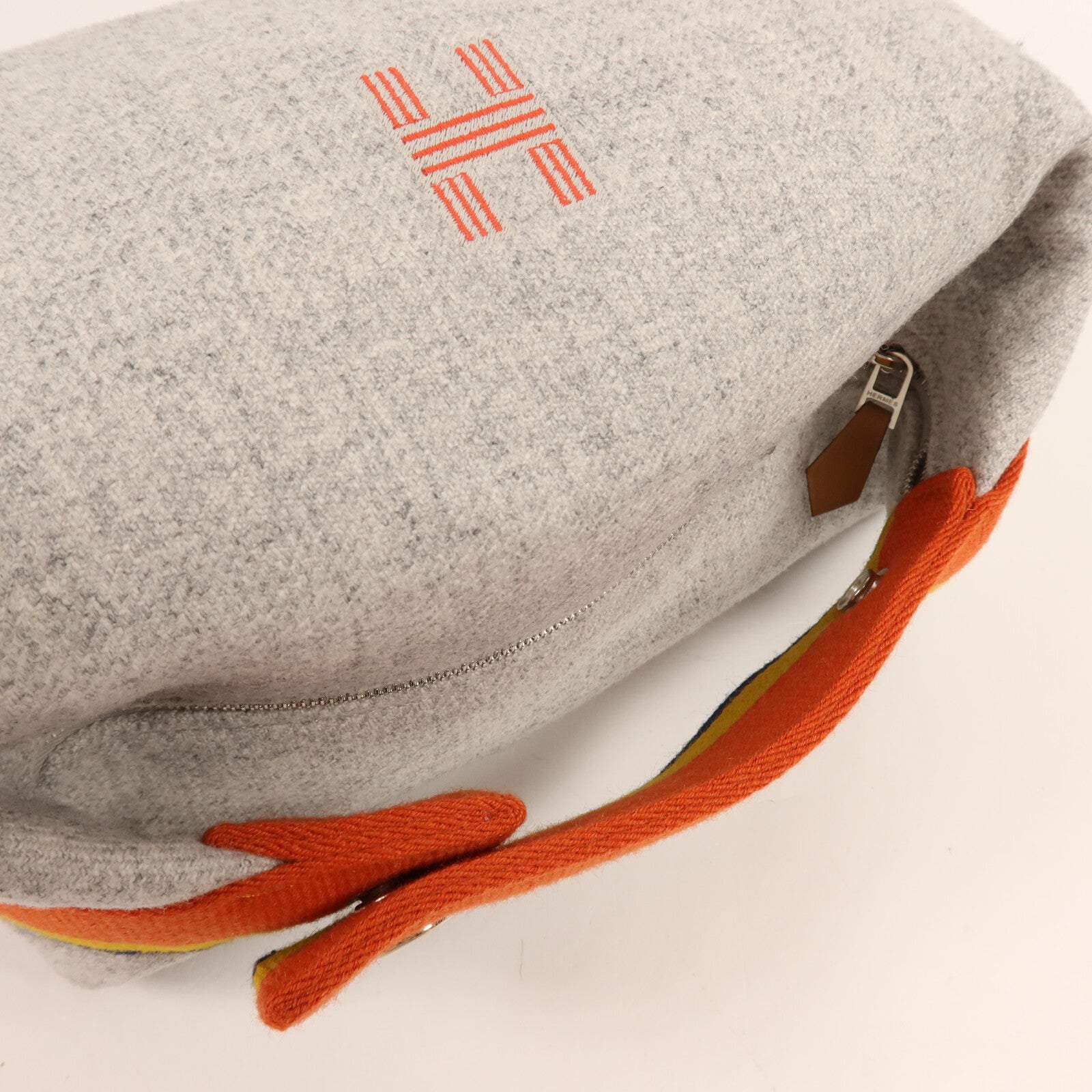 HERMES 羊毛Bride A Brac Case銀扣手挽袋