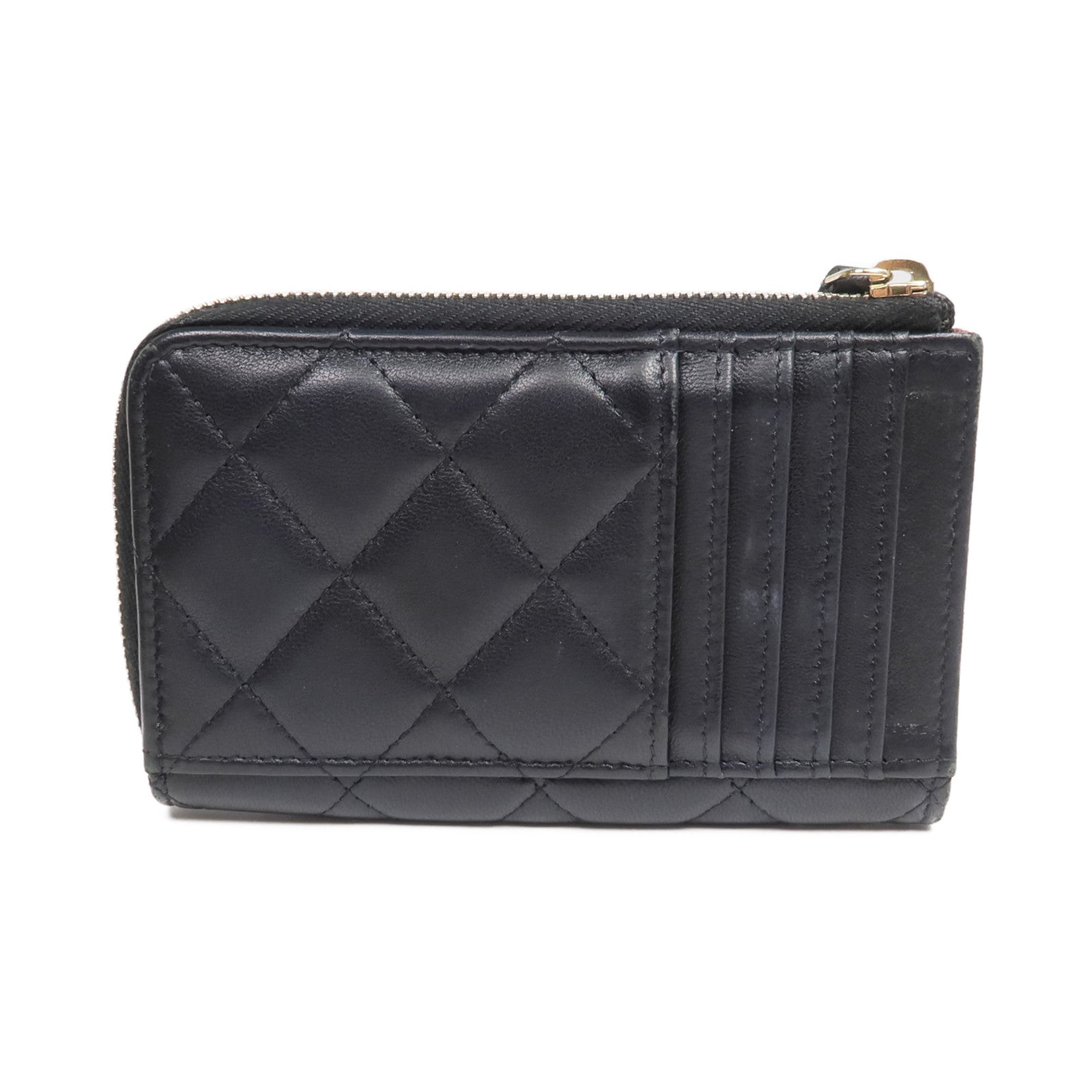 CHANEL 羊皮皮革Wallet金扣錢包