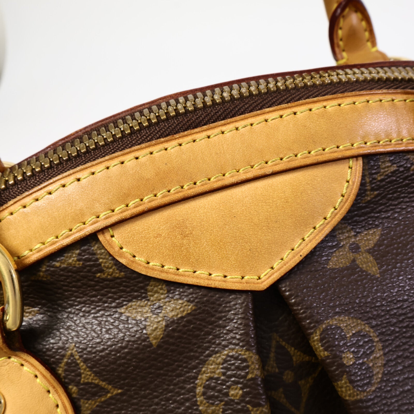 LOUIS VUITTON Monogram Tivoli PM金扣手挽袋棕色
