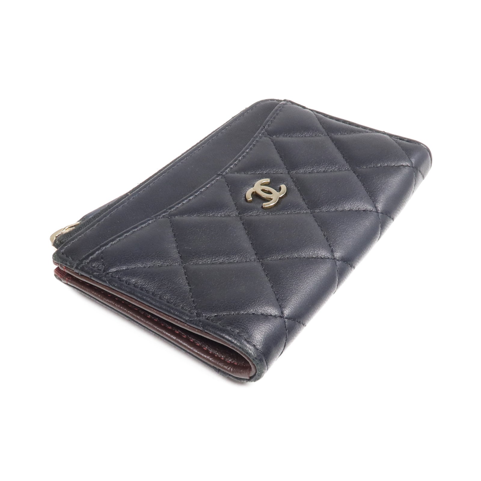 CHANEL 羊皮皮革Wallet金扣錢包