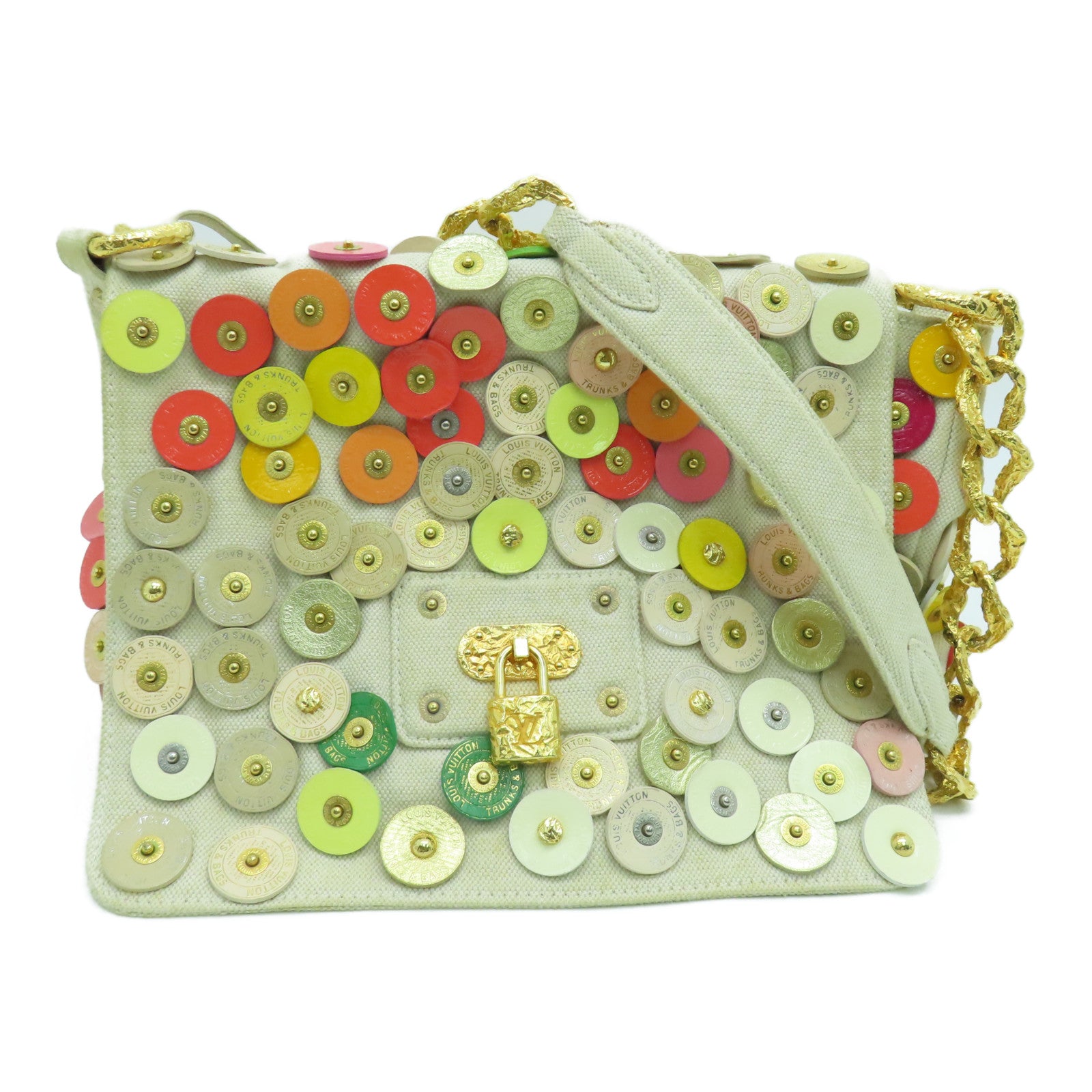 LOUIS VUITTON 帆布Polka Dot Fleurs肩背袋彩色