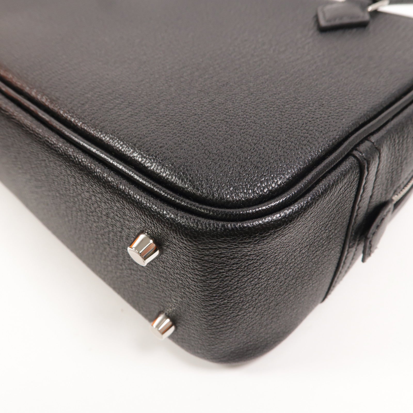 HERMES Chevre皮革Mini Plume手挽袋Noir