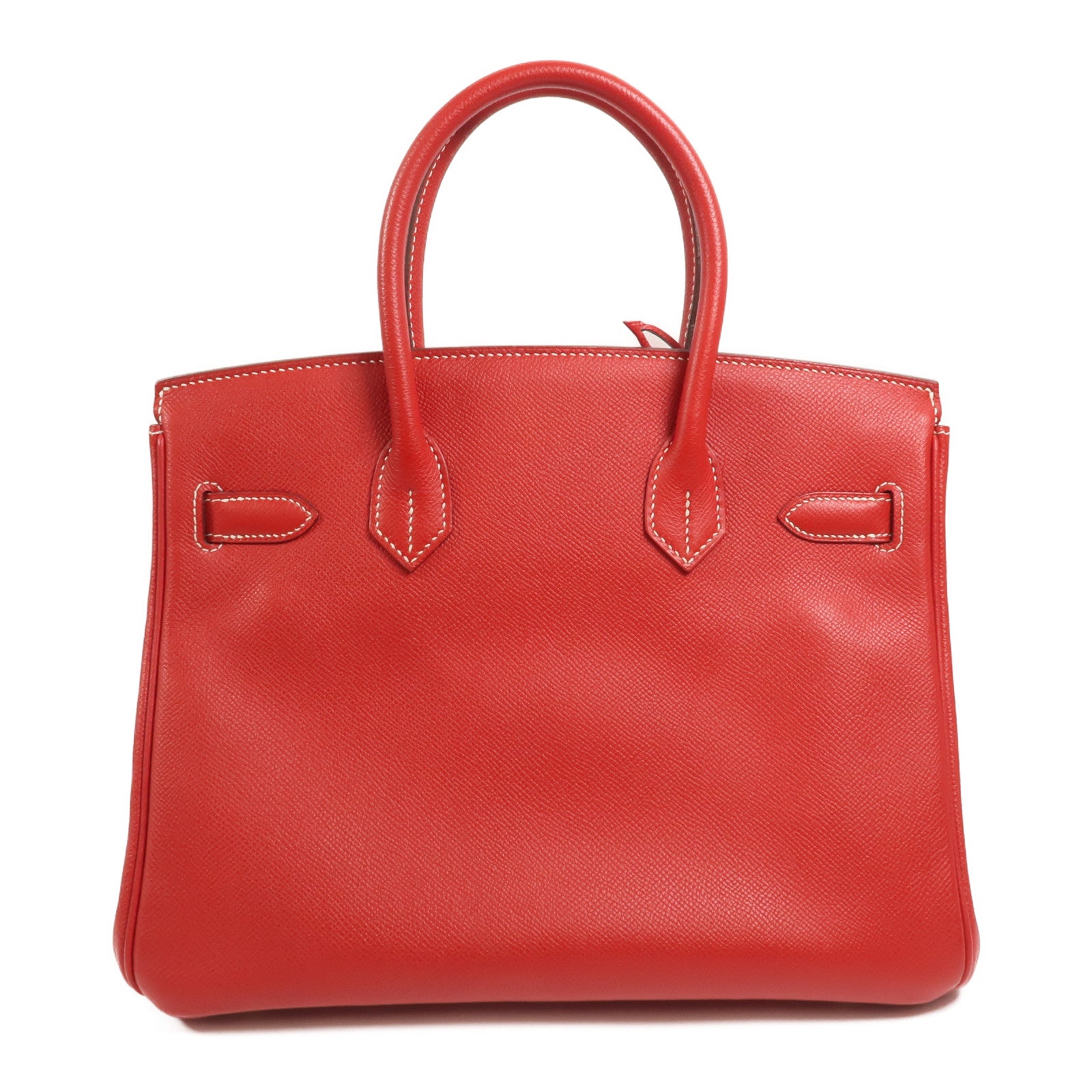 HERMES Epsom皮革Birkin 30手挽袋Rouge Casaque