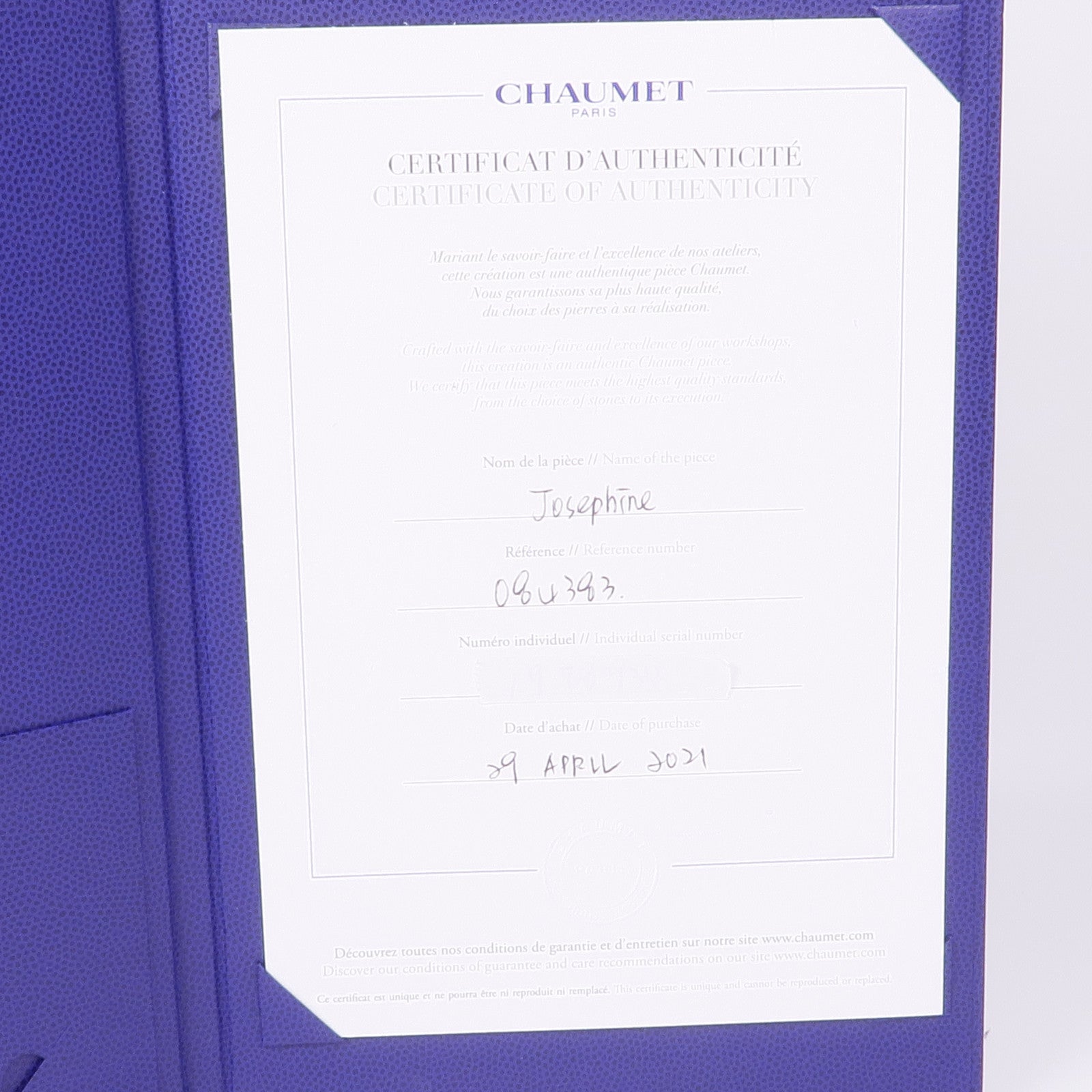 Chaumet 18K白金Josephine手鏈