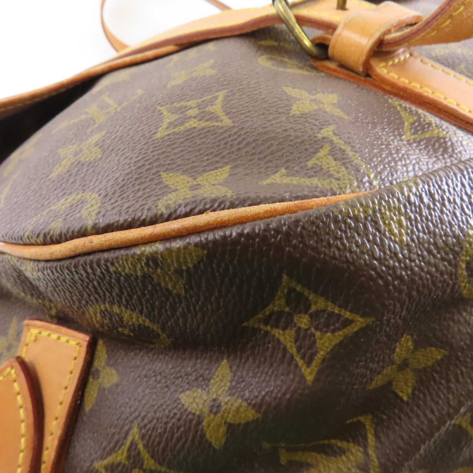 LOUIS VUITTON Monogram Saumur 43金扣肩背袋啡色