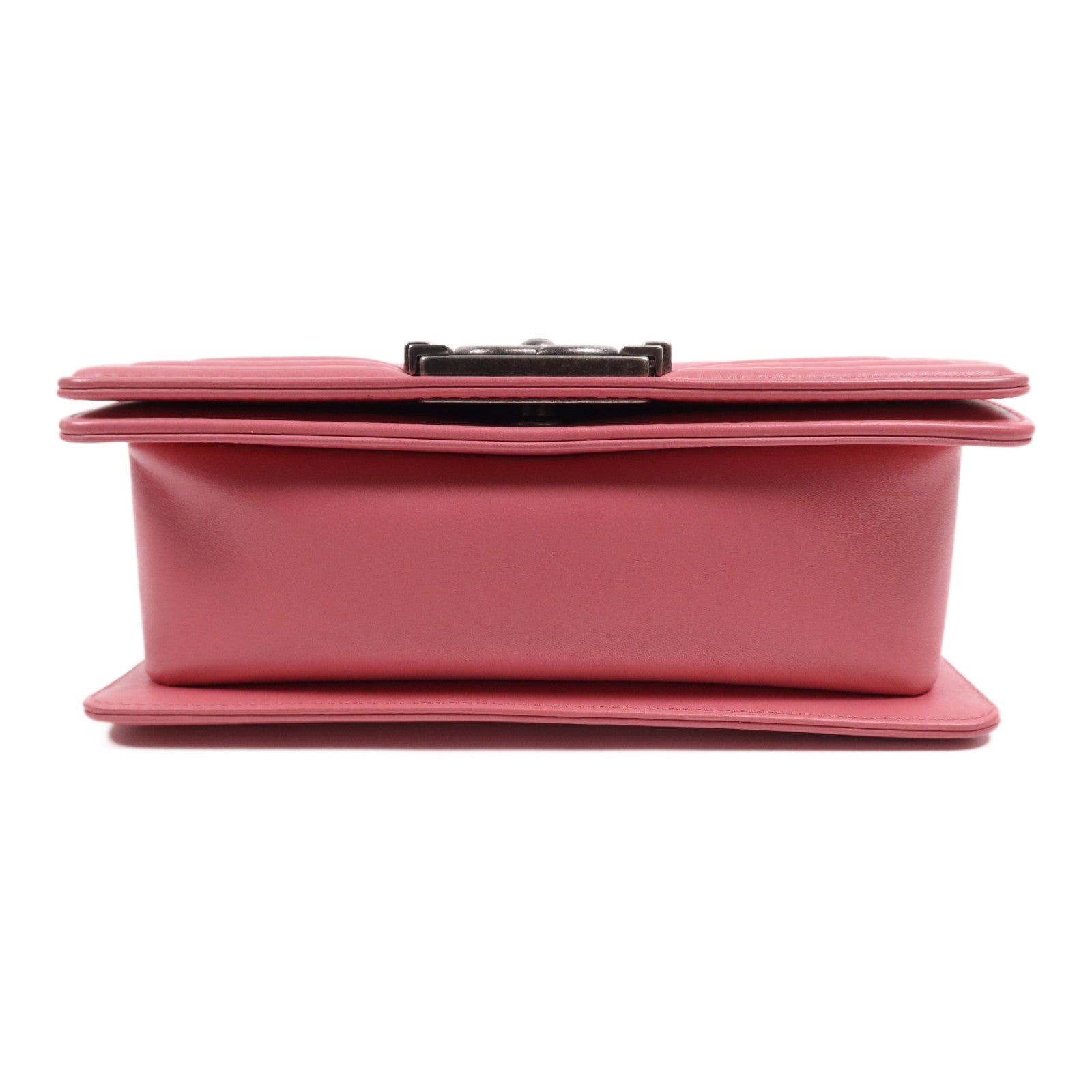 CHANEL 羊皮皮革Boy 20銀扣鏈帶肩背袋