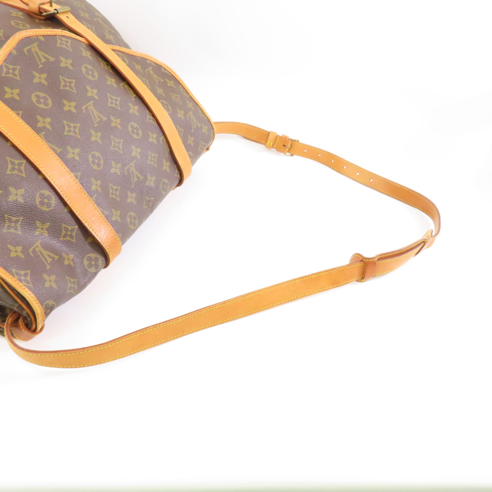 LOUIS VUITTON Monogram Saumur 43金扣肩背袋啡色