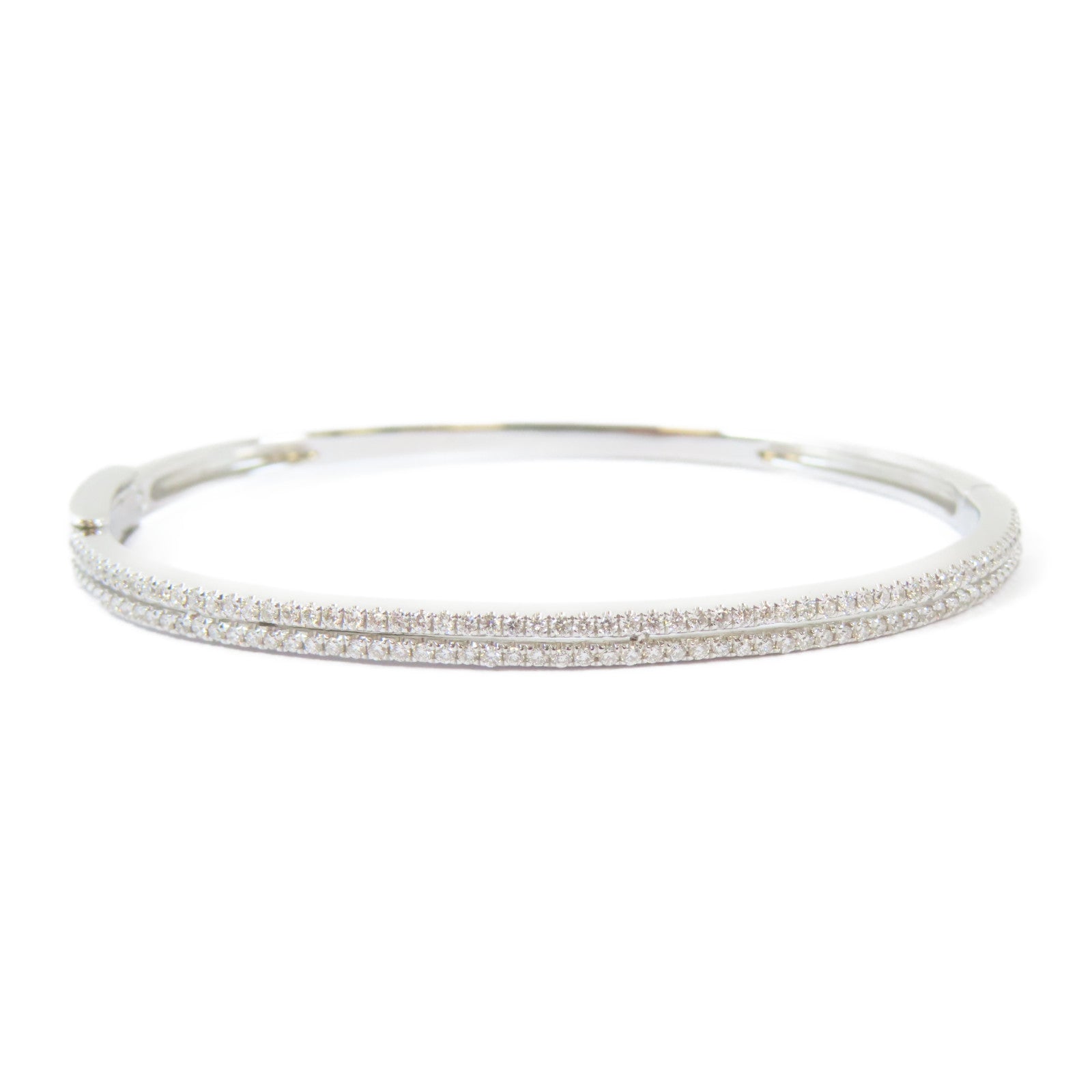 JEWELRY 18K白金Diamond Bangle 0.755ct鑽石手鐲#16.25cm