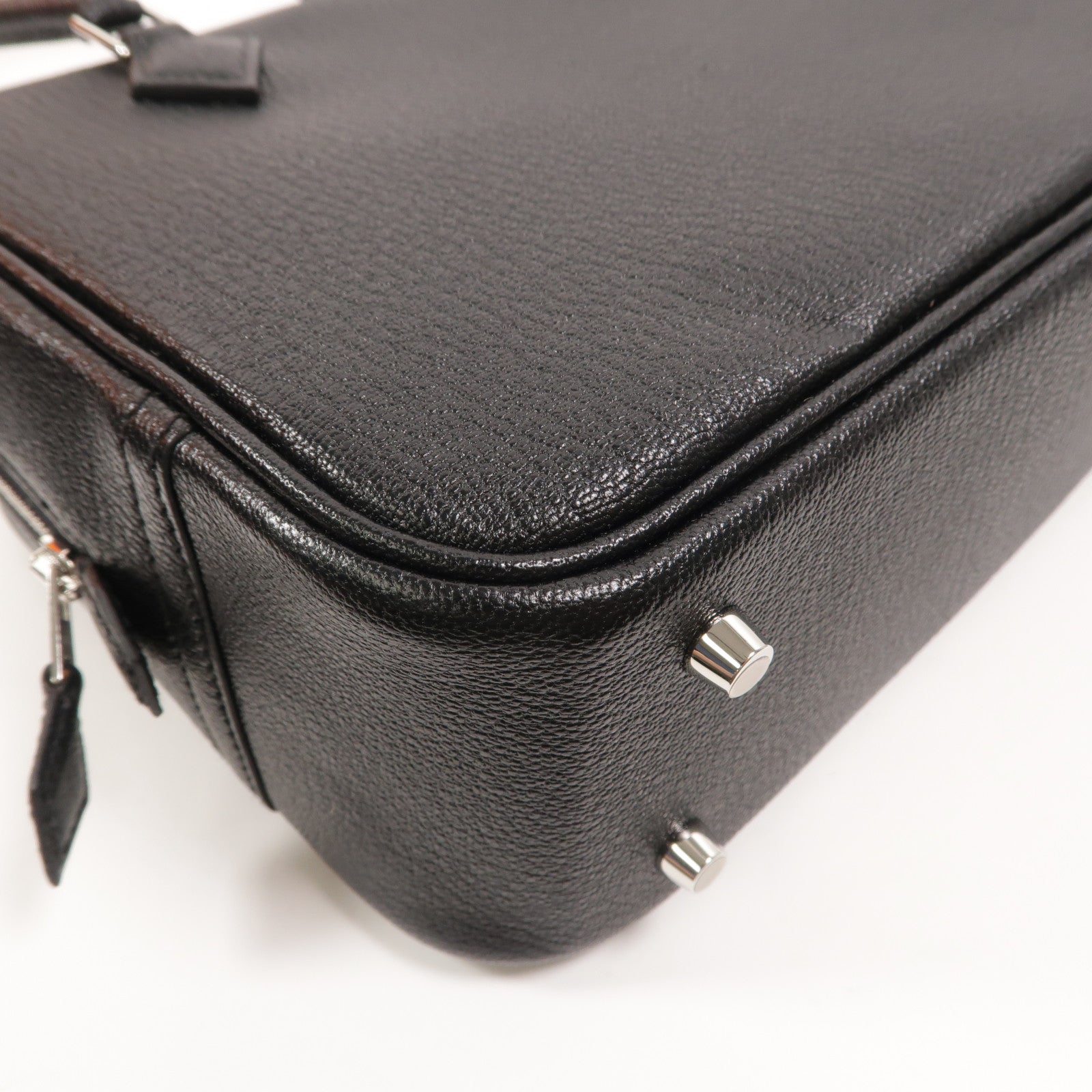 HERMES Chevre皮革Mini Plume手挽袋Noir