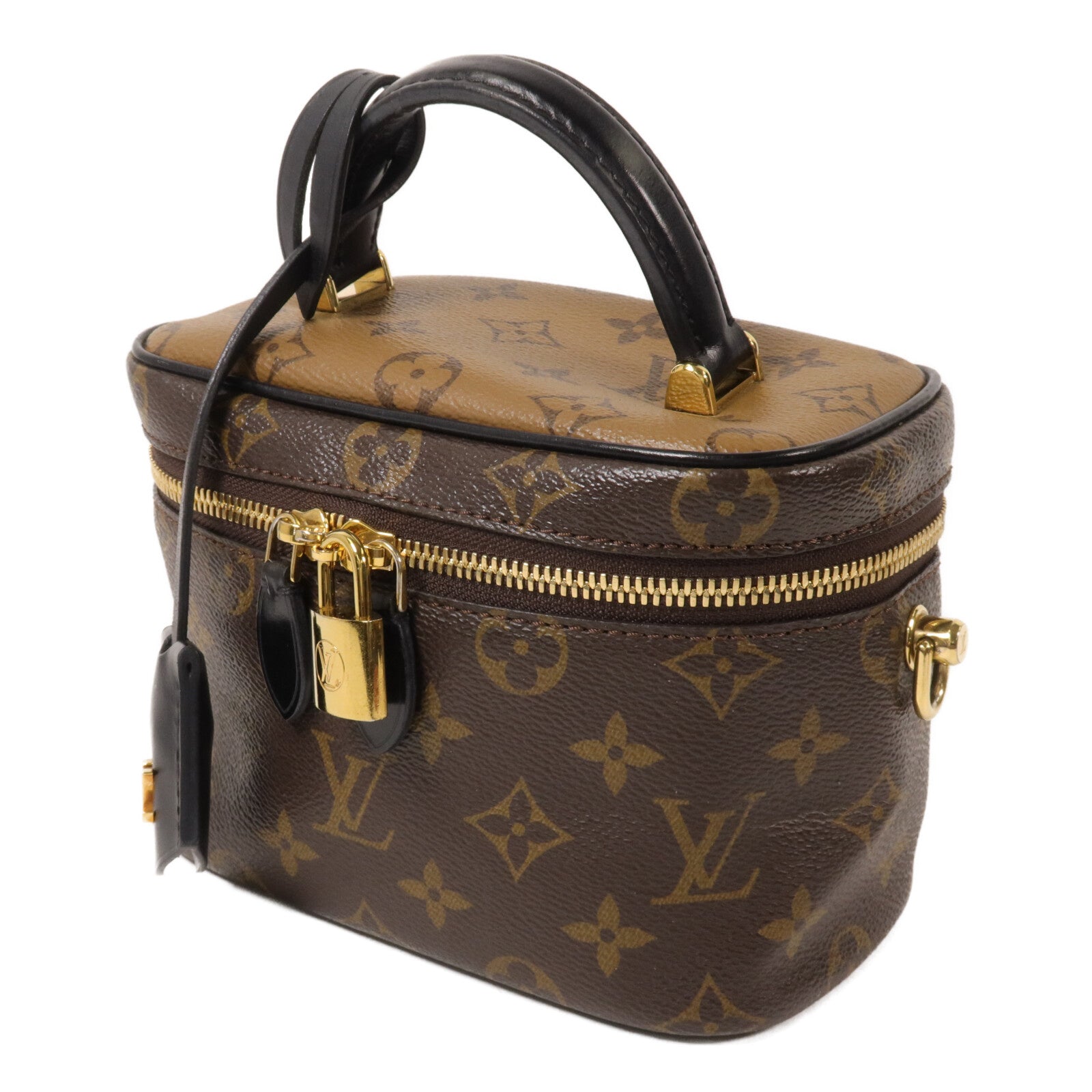 LOUIS VUITTON Monogram Reverse Vanity PM鏈帶手挽肩背兩用袋