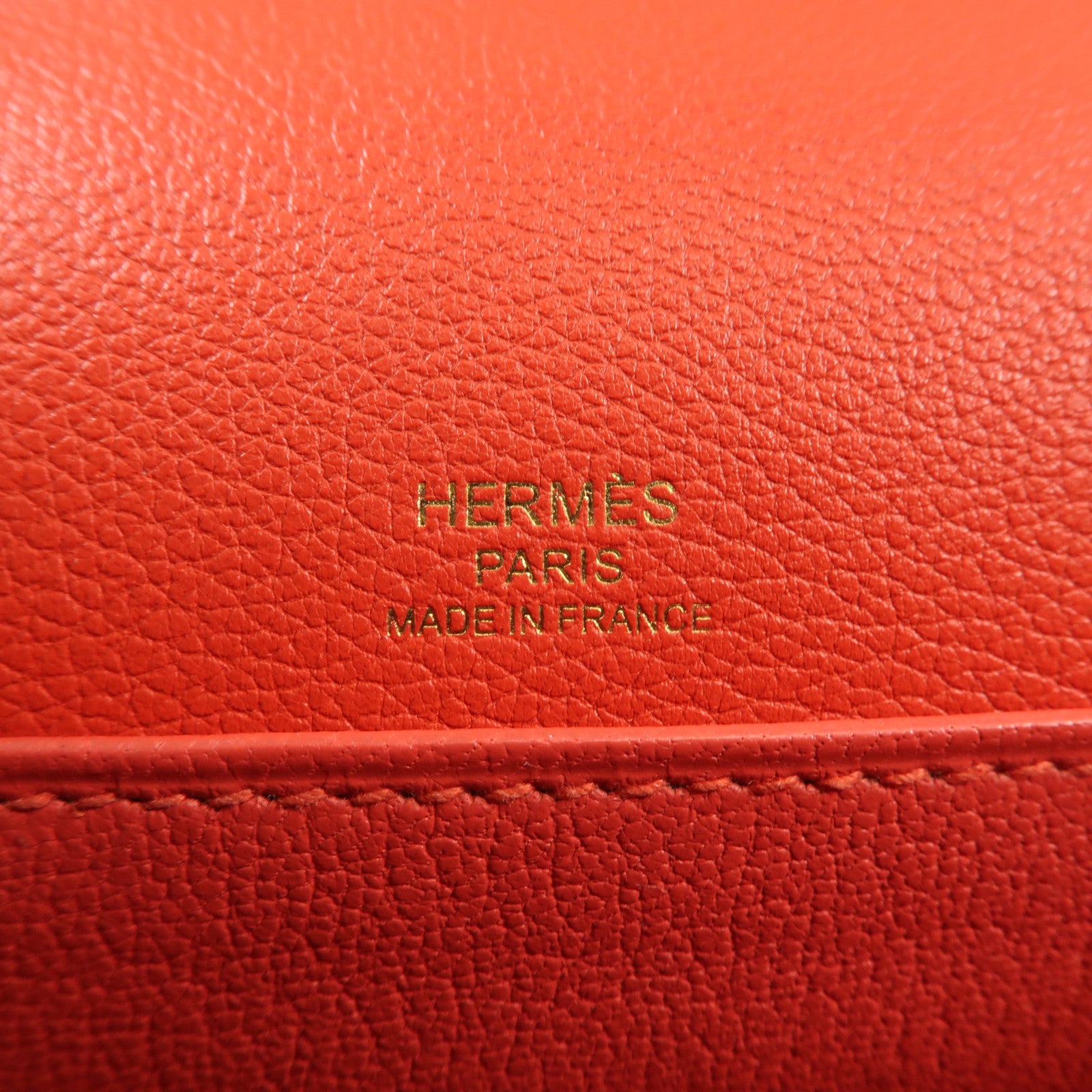HERMES Evercolor皮革Mini Roulis金扣肩背袋Rouge Tomate