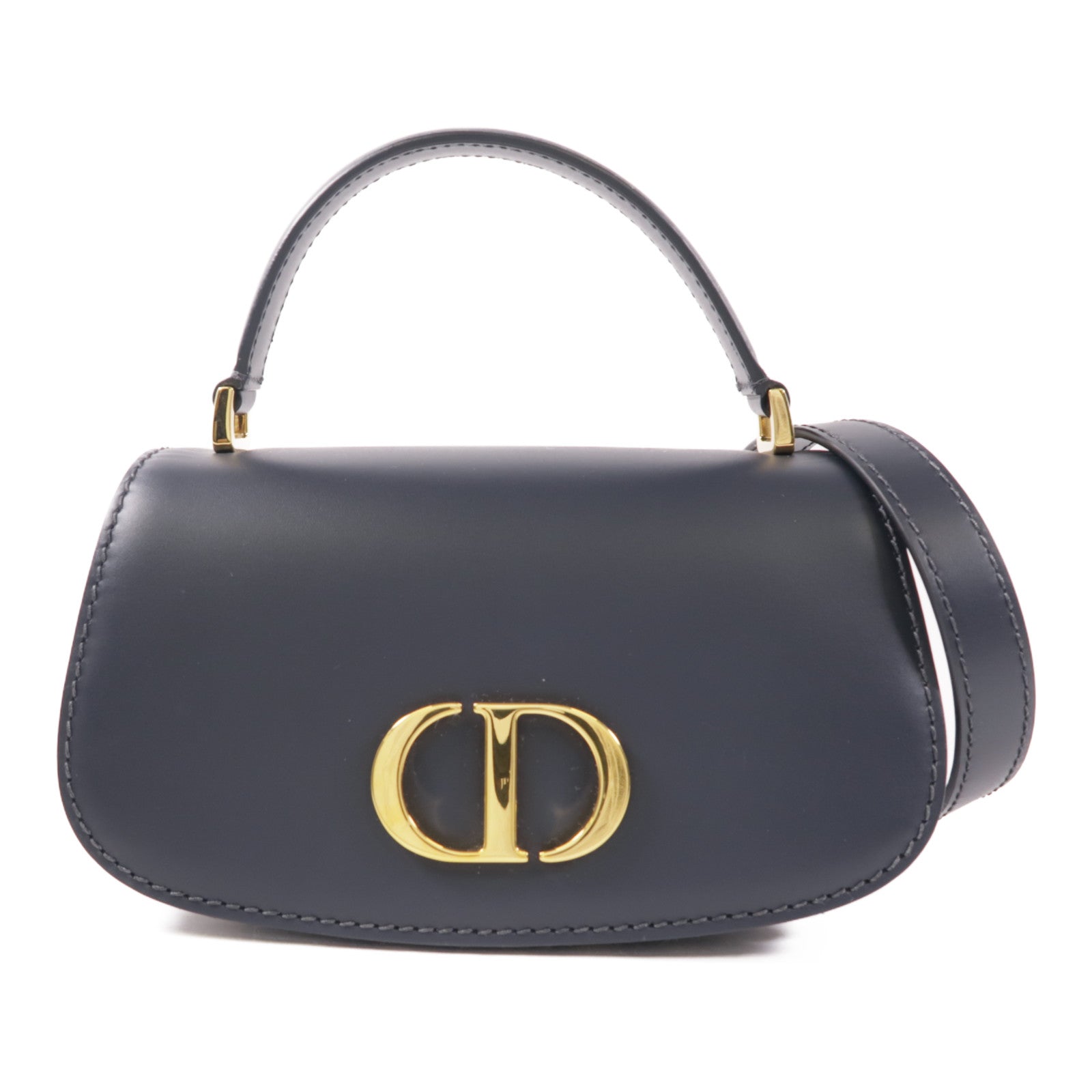 Dior 牛皮皮革/帆布Montaigne Avenue Top Handle金扣手挽肩背兩用袋