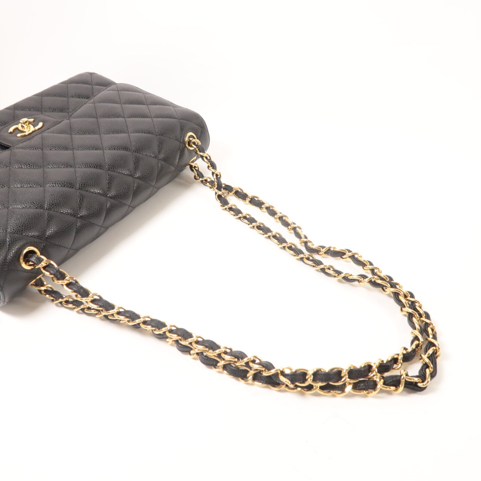 CHANEL 牛皮皮革Large Classic鏈帶肩背袋