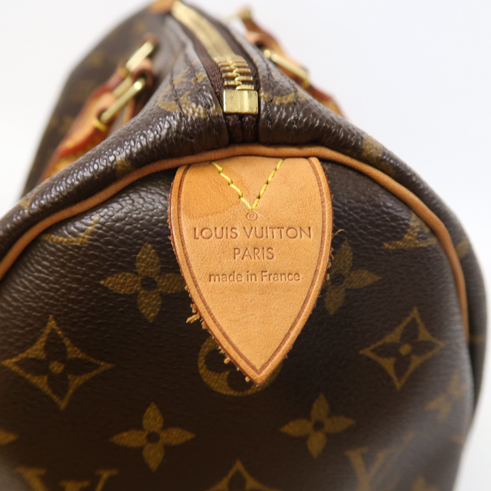 LOUIS VUITTON Monogram Speedy 35金扣手挽袋啡色