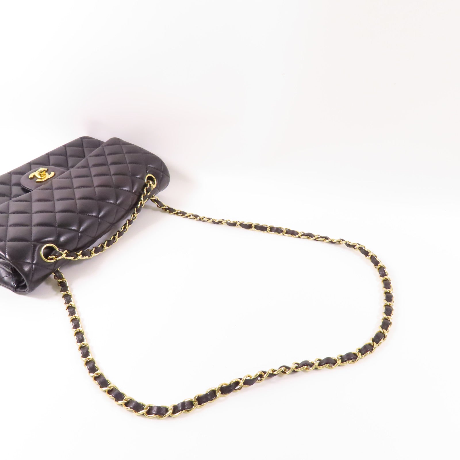 CHANEL 羊皮皮革Classic 25金扣鏈帶肩背袋