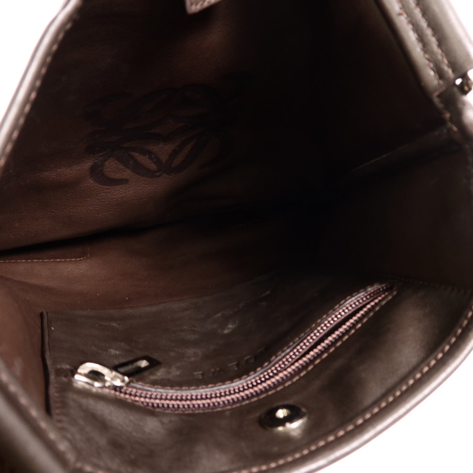 LOEWE 麂皮皮革Anagram肩背袋