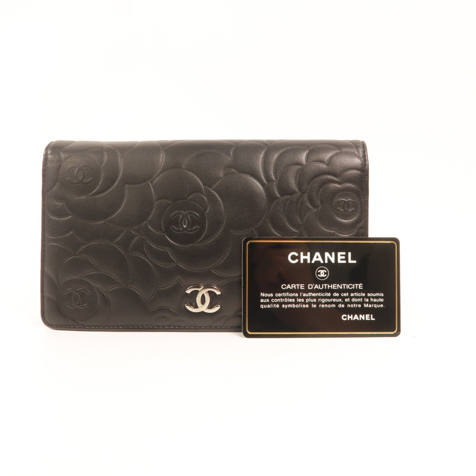 CHANEL 羊皮皮革Camellia Long Fold Wallet長錢包
