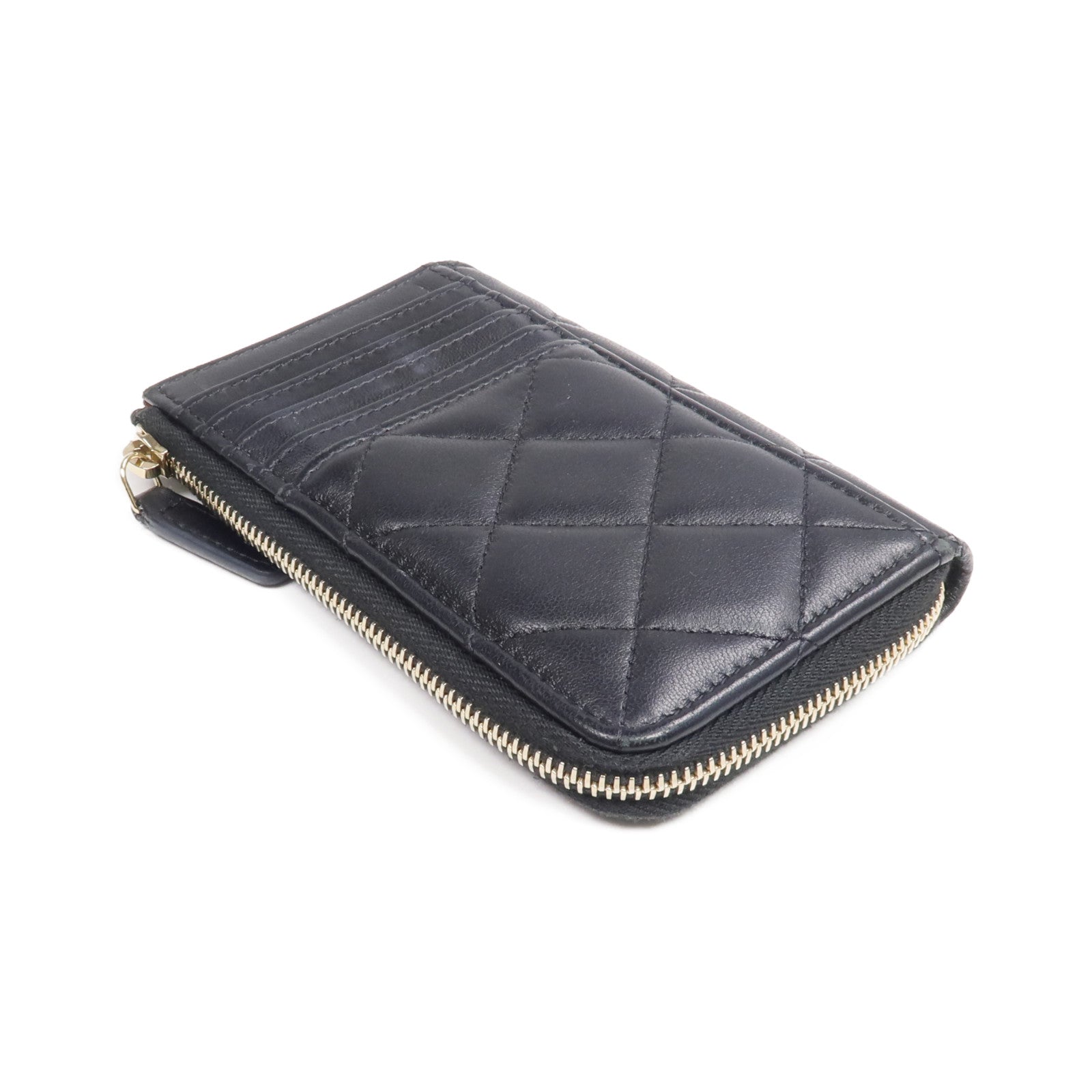 CHANEL 羊皮皮革Wallet金扣錢包