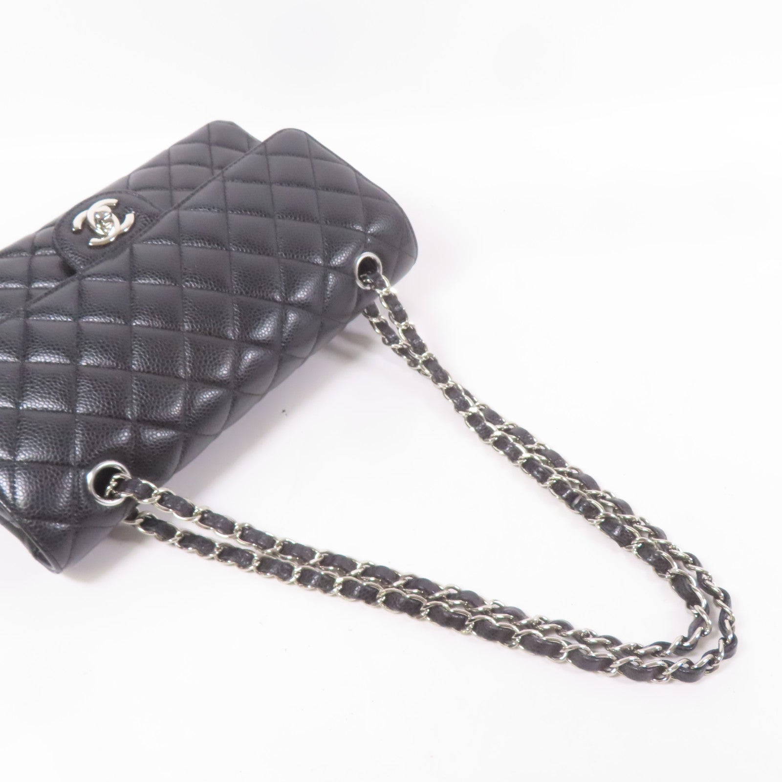 CHANEL 牛皮皮革Classic 25銀扣鏈帶肩背袋