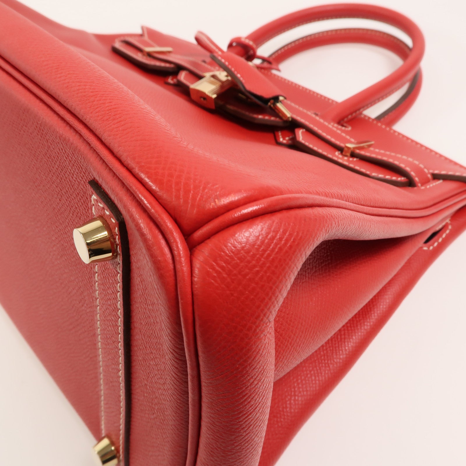 HERMES Epsom皮革Birkin 30手挽袋Rouge Casaque