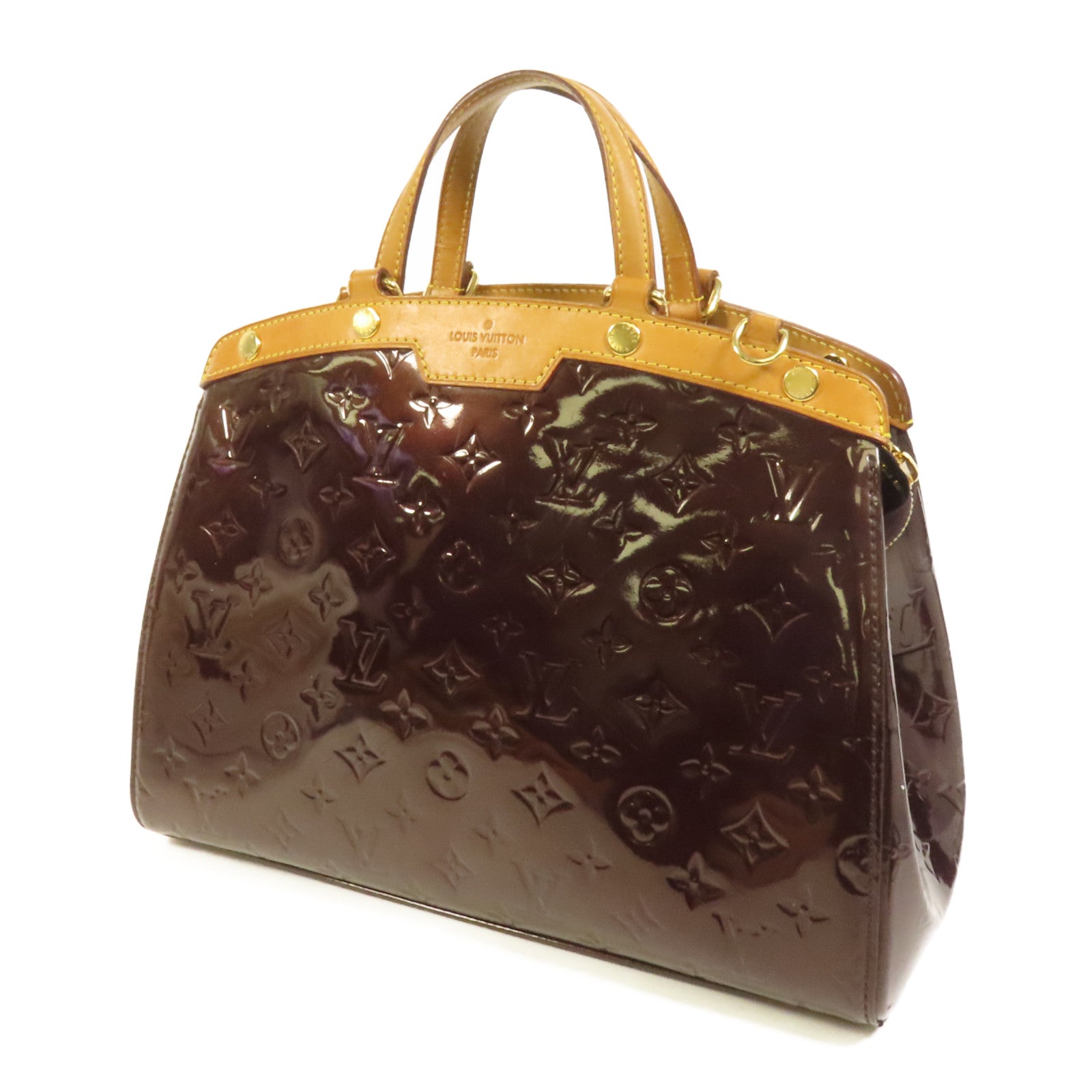 LOUIS VUITTON Monogram Vernis Brea GM金扣手挽肩背兩用袋