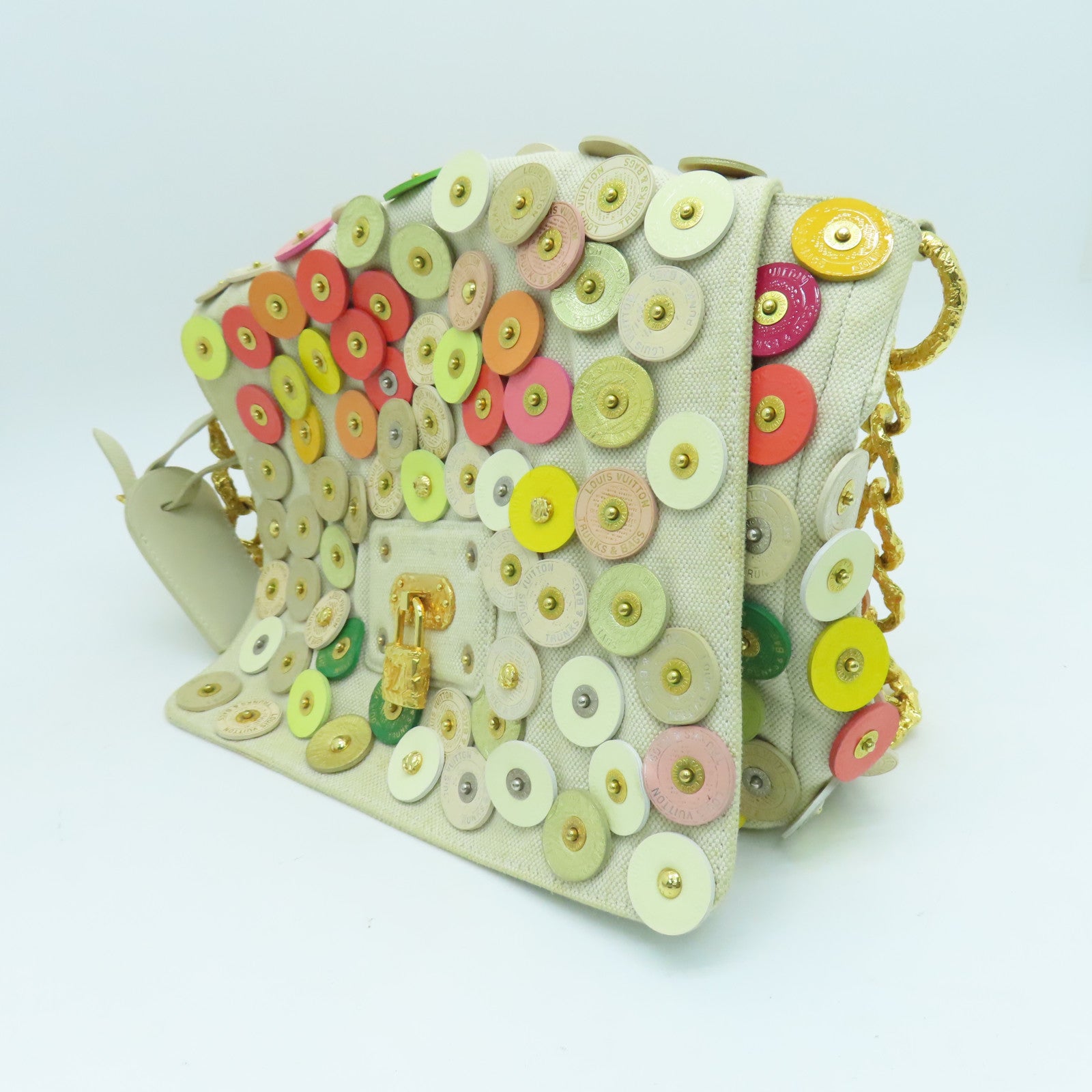 LOUIS VUITTON 帆布Polka Dot Fleurs肩背袋彩色