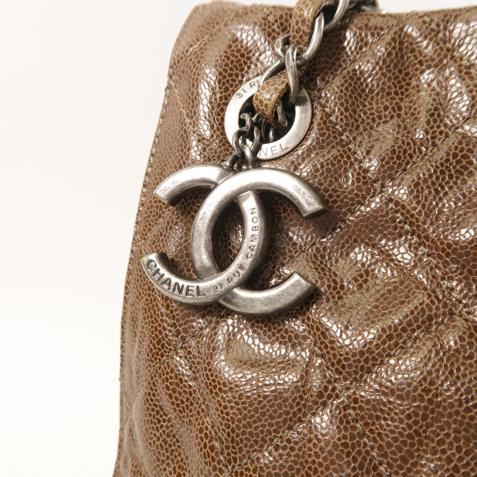 CHANEL 牛皮皮革Chain Shoulder鏈帶肩背袋