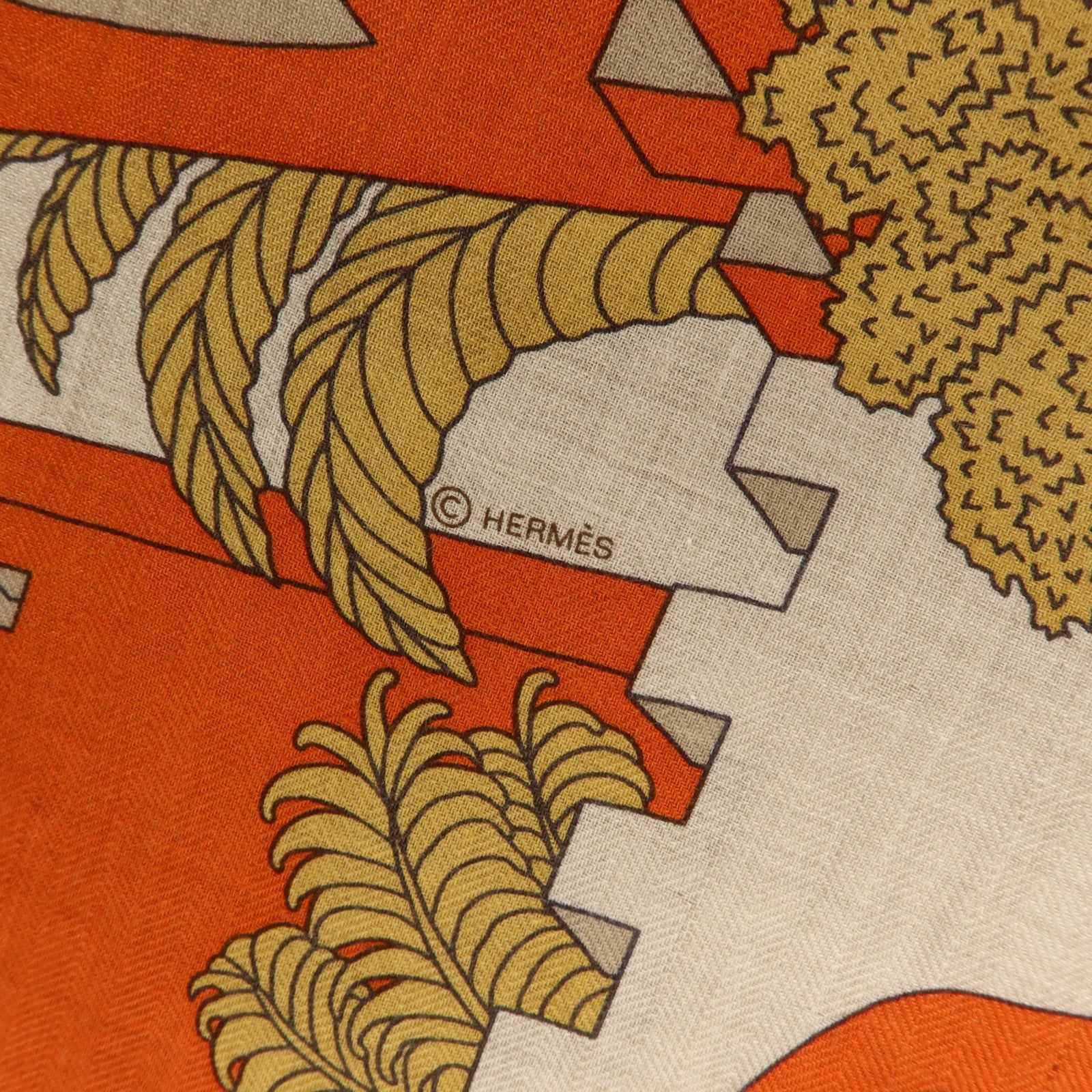 HERMES 羊絨/絲質Scarf 140X140絲巾