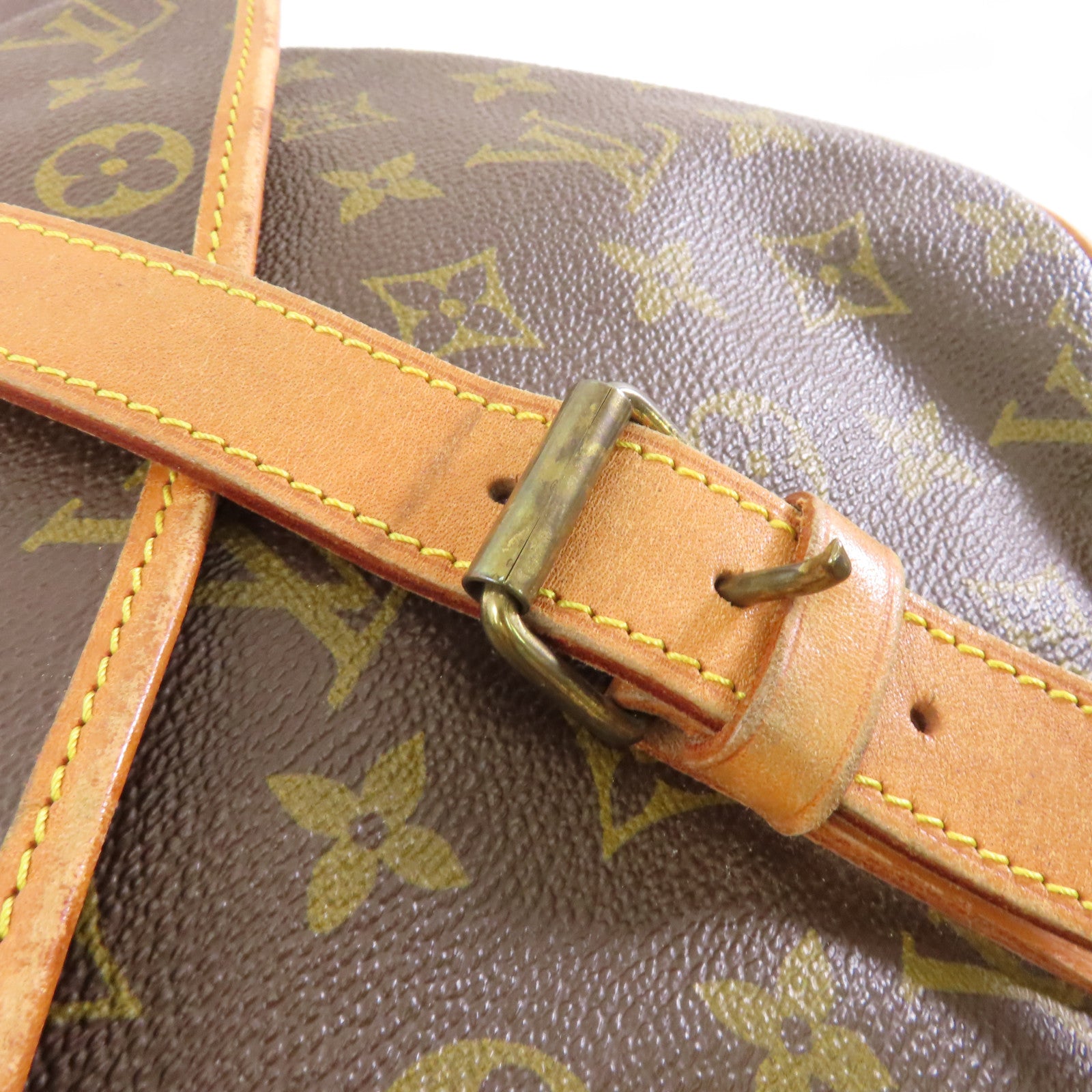 LOUIS VUITTON Monogram Saumur 43金扣肩背袋啡色