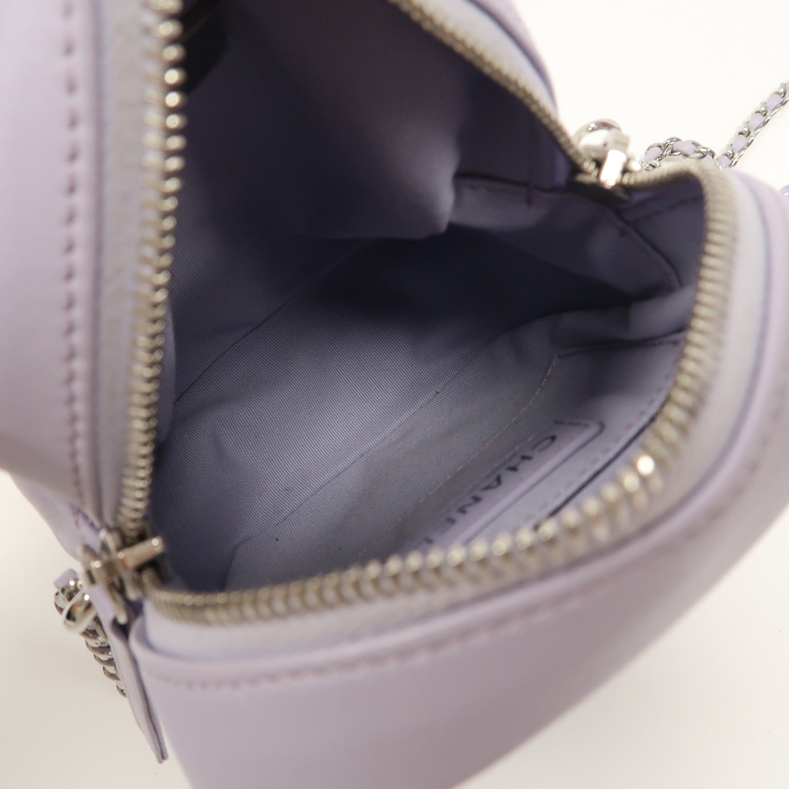 CHANEL 【激減優惠】菱格羊皮皮革Chain Shoulder銀扣鏈帶肩背袋紫色
