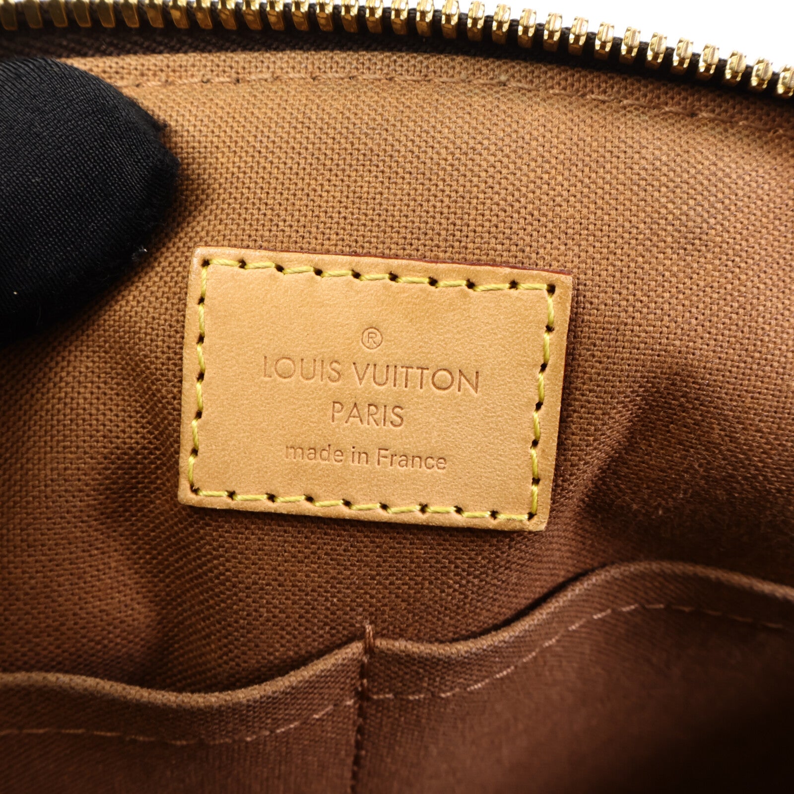 LOUIS VUITTON Monogram Tivoli PM金扣手挽袋棕色