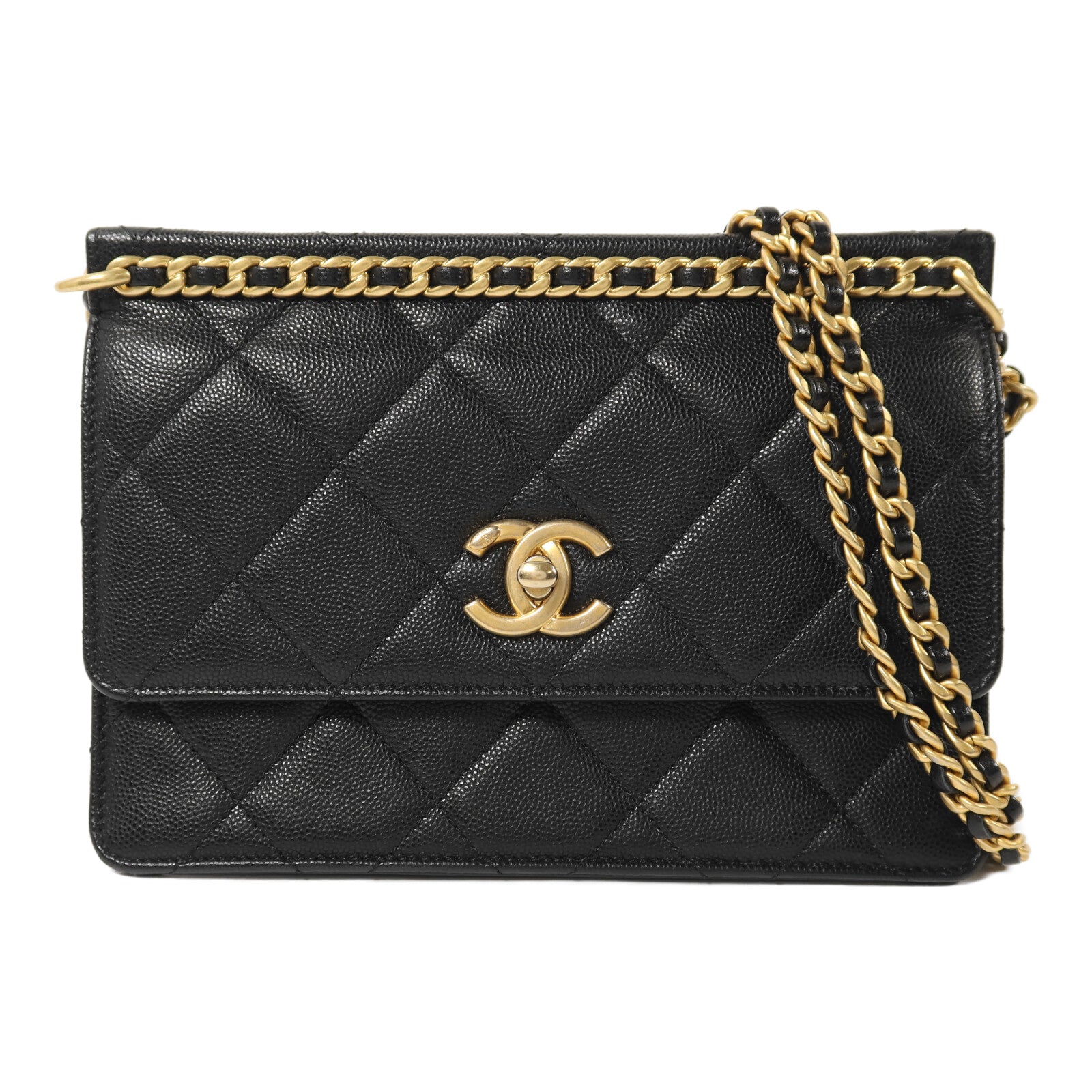 CHANEL 牛皮皮革Small Flap Bag金扣鏈帶肩背袋