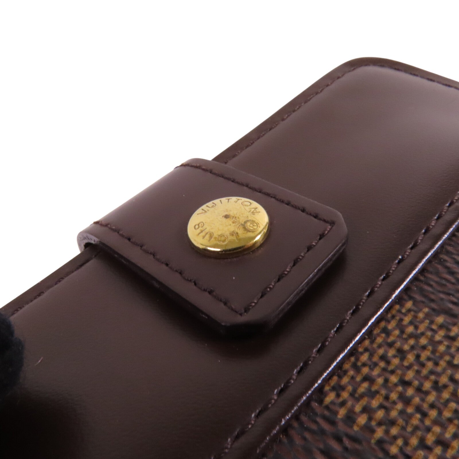 LOUIS VUITTON Damier Ebene Compact Zip Wallet金扣短錢包