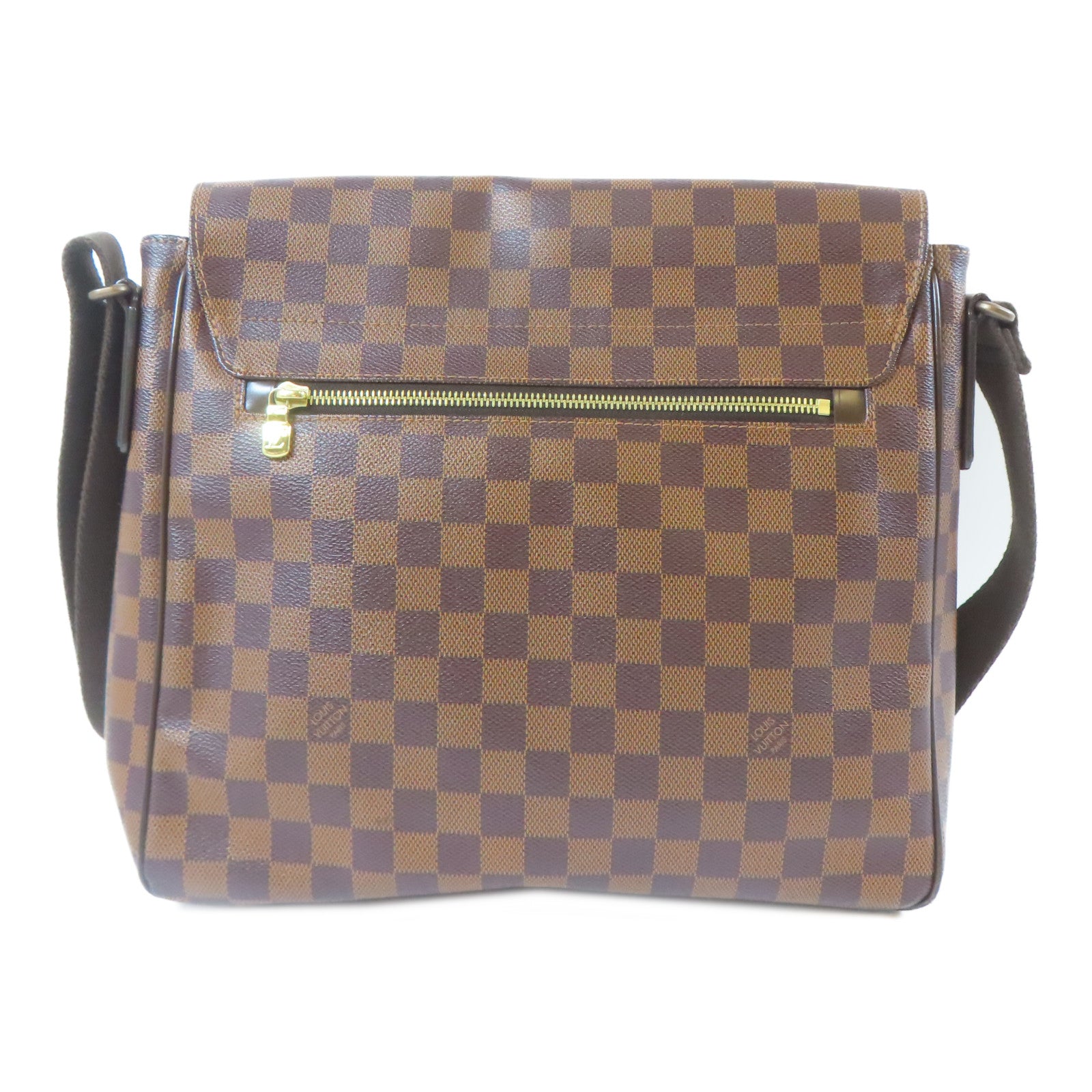 LOUIS VUITTON Damier Ebene District MM金扣肩背袋啡色