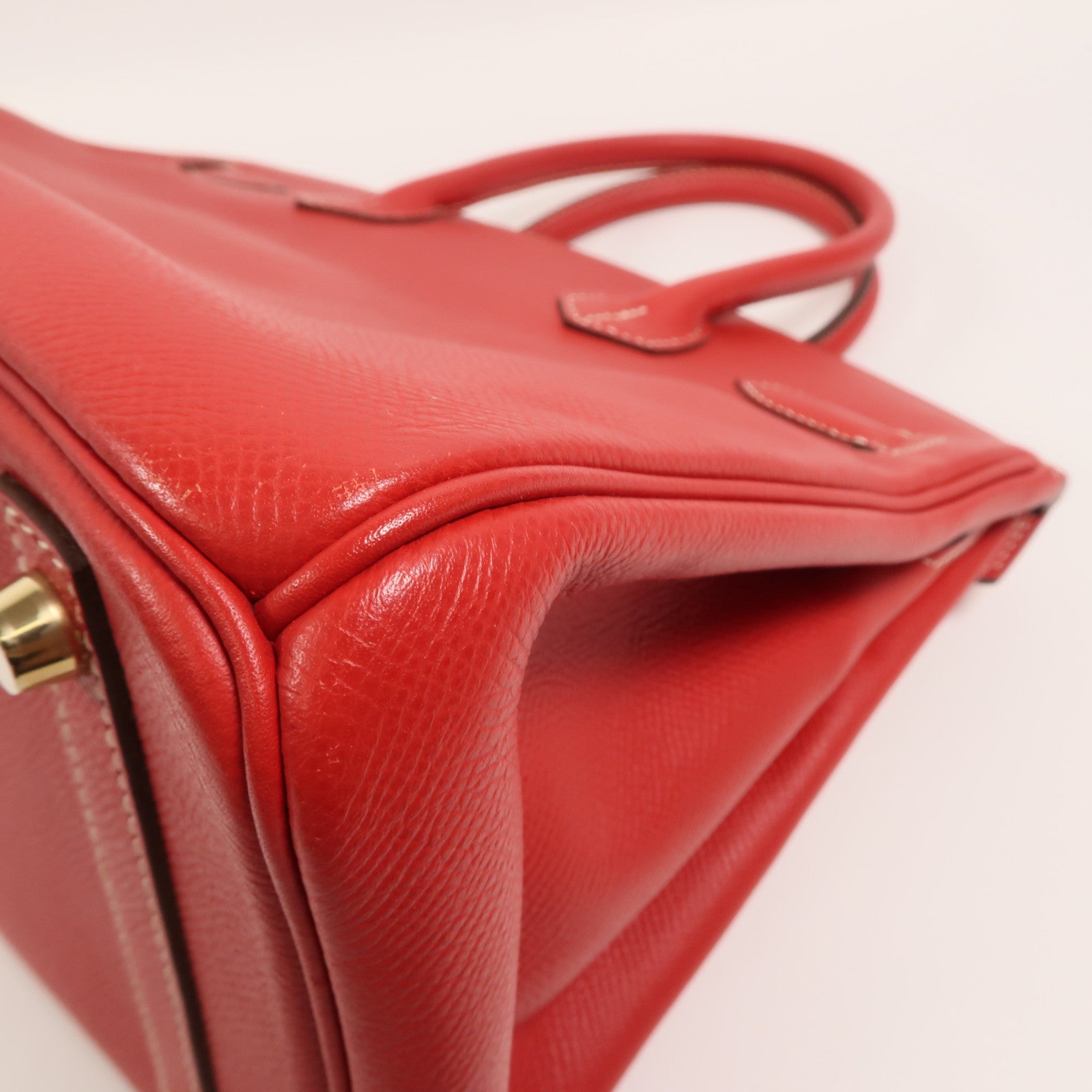 HERMES Epsom皮革Birkin 30手挽袋Rouge Casaque